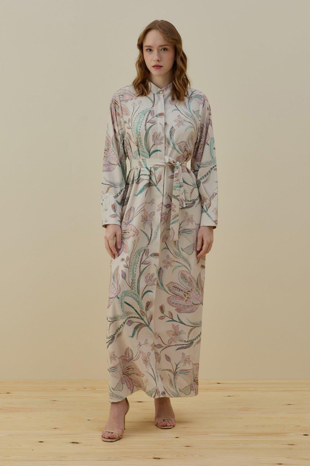 Merwish Çiçekli Yaz Elbise 1776 PudraElbiseMerwish3833MerwishMerwish Çiçekli Yaz Elbise 1776 Pudra