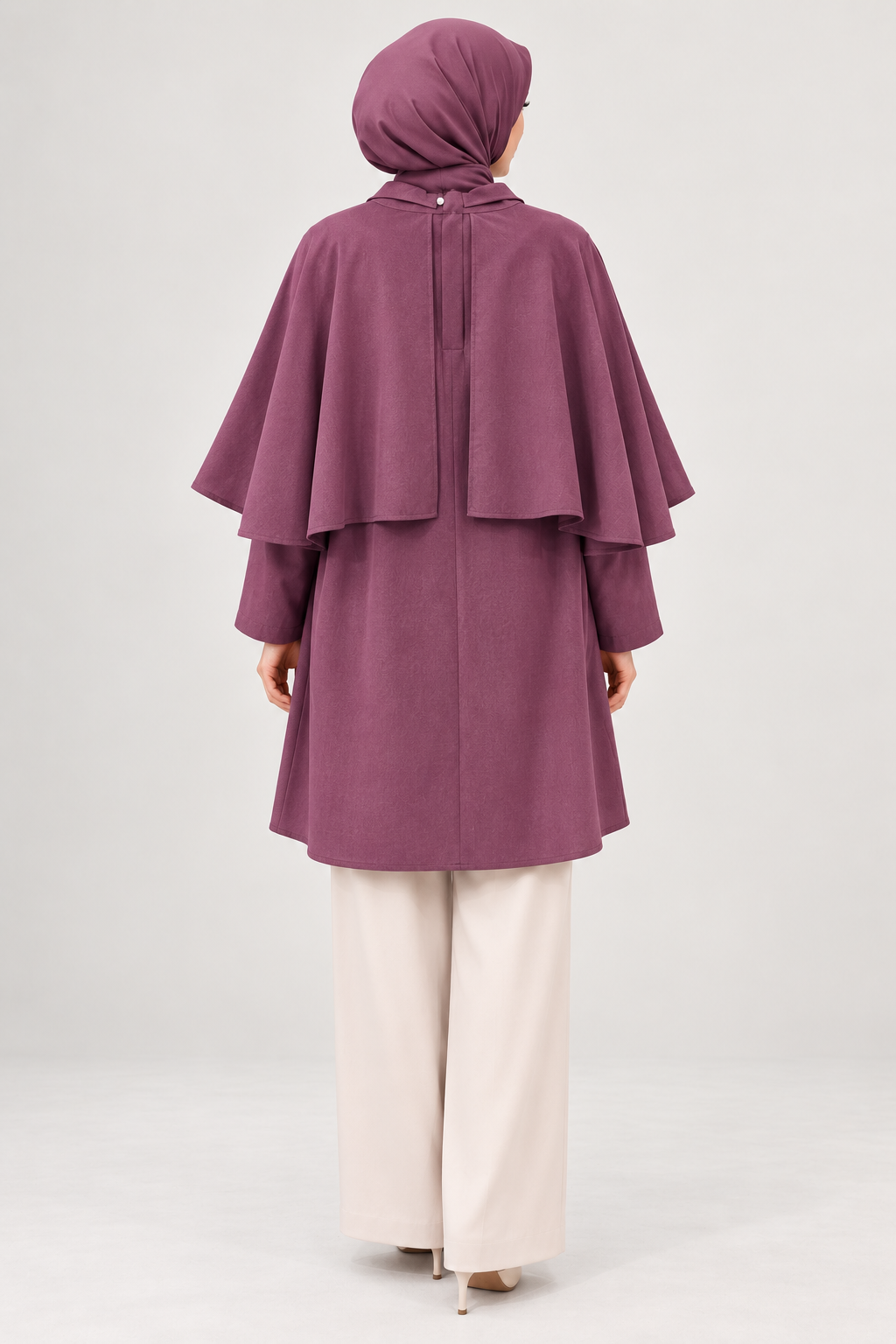 QMASHPRİVE 9229 Pelerinli Tunik MürdümTunikQmash4051QmashQMASHPRİVE 9229 Pelerinli Tunik Mürdüm