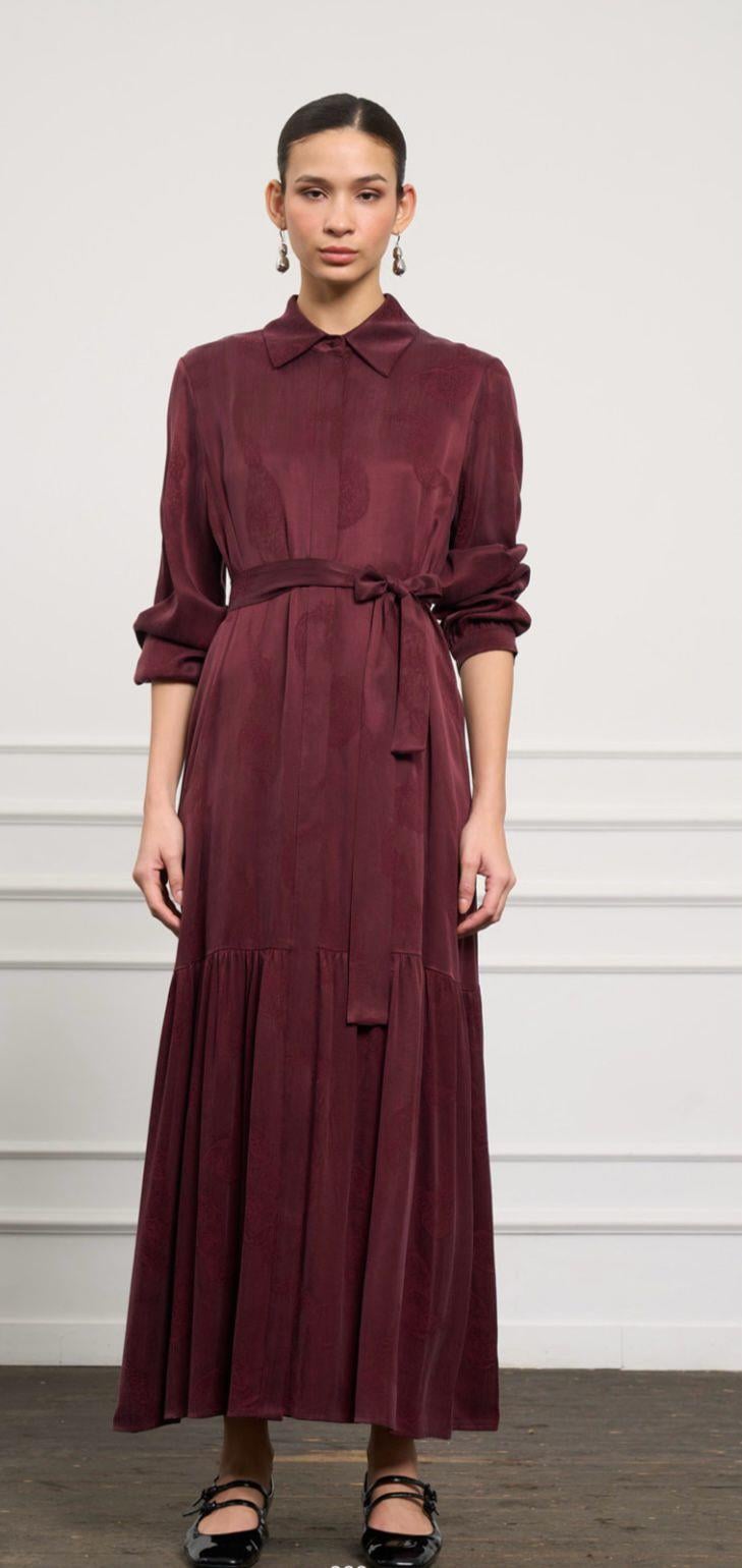 Nuss Elbise Bordo 2044