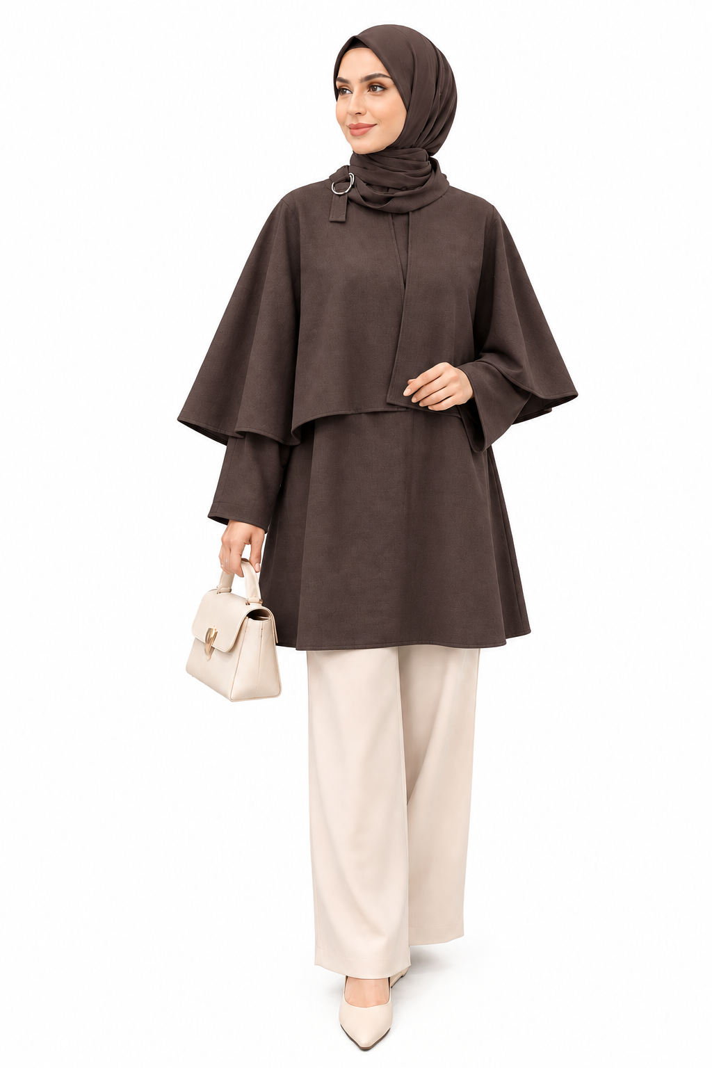 QMASHPRİVE 9229 Pelerinli Tunik KahveTunikQmash4052QmashQMASHPRİVE 9229 Pelerinli Tunik Kahve
