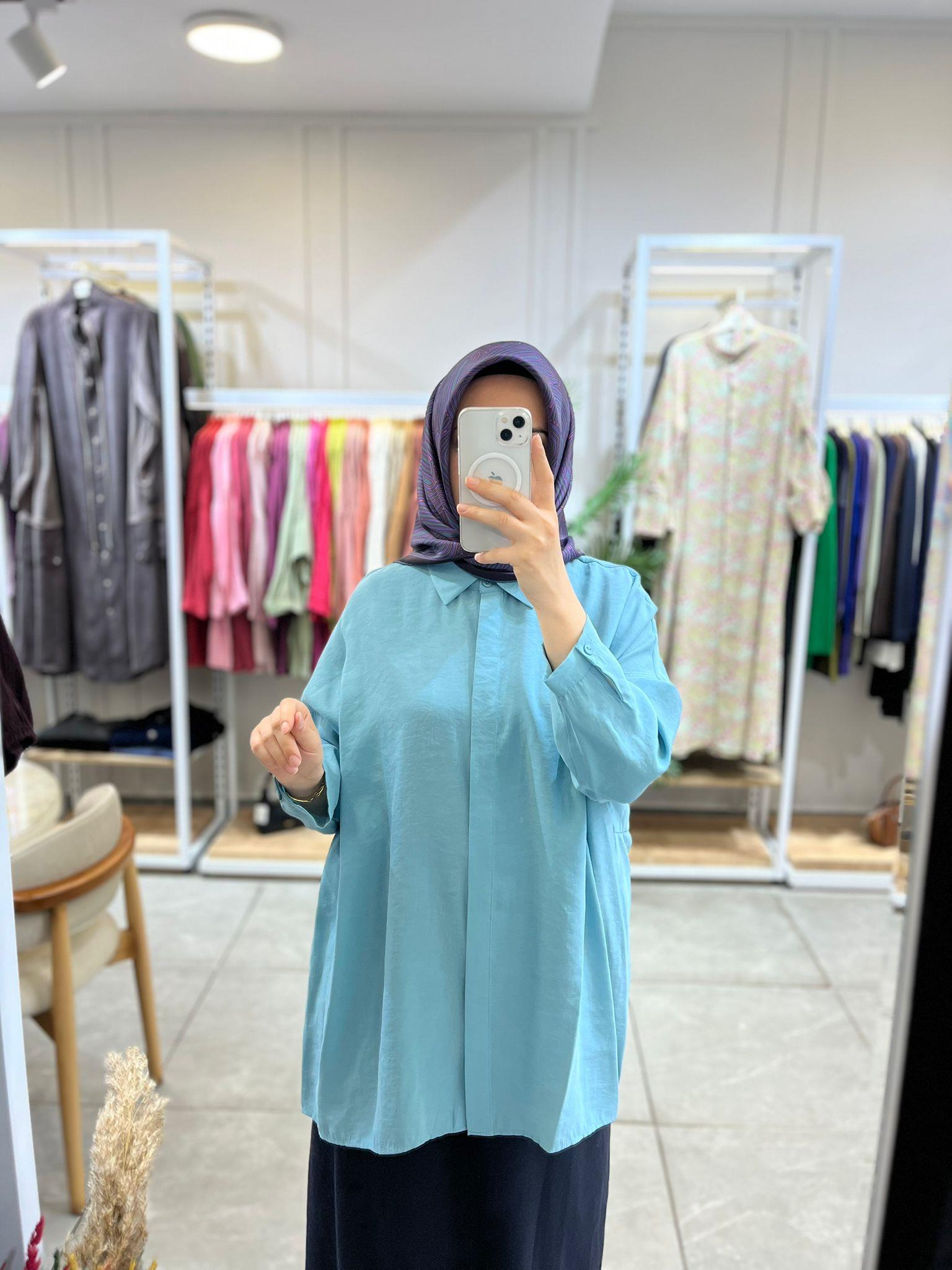 Nuss 3001 Oversize Düğmeli Gömlek AkdenizGömlekNuss3857NussNuss 3001 Oversize Düğmeli Gömlek Akdeniz