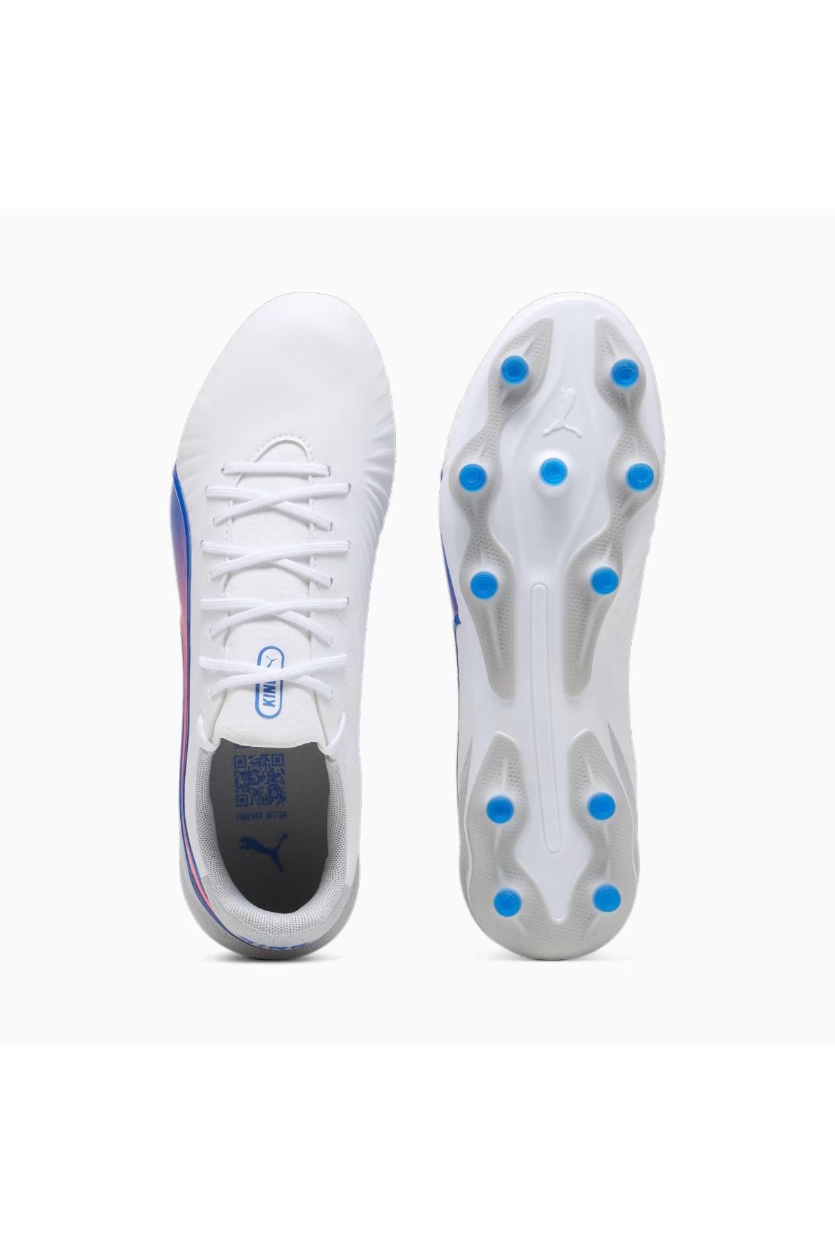 Puma 107863 02 KING MATCH FG/AG Erkek Krampon Beyaz Mavi