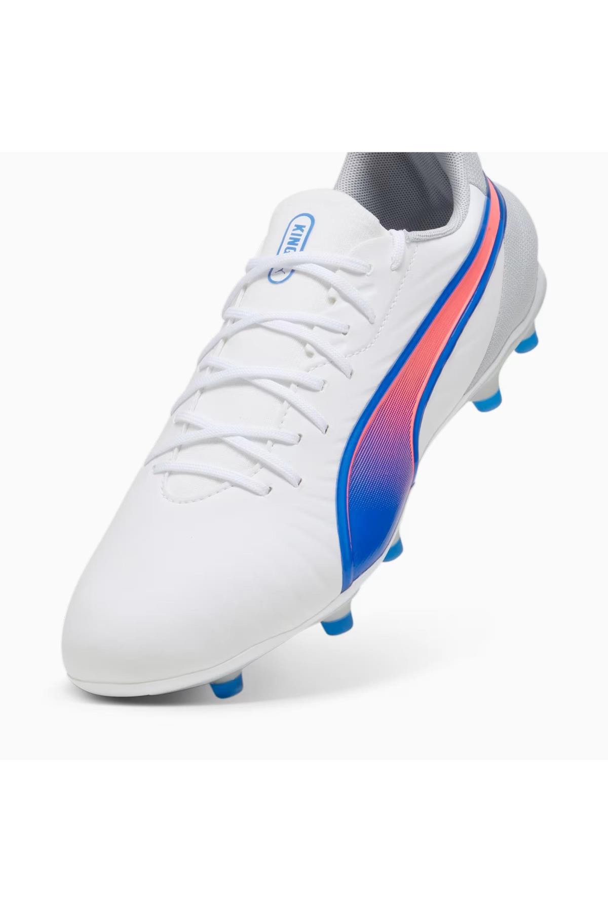 Puma 107863 02 KING MATCH FG/AG Erkek Krampon Beyaz Mavi