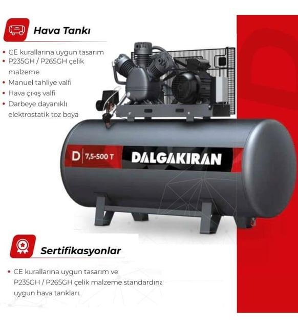 HAVA KOMPRESÖRÜ 500 LT D7.5-500 T PİSTONLU