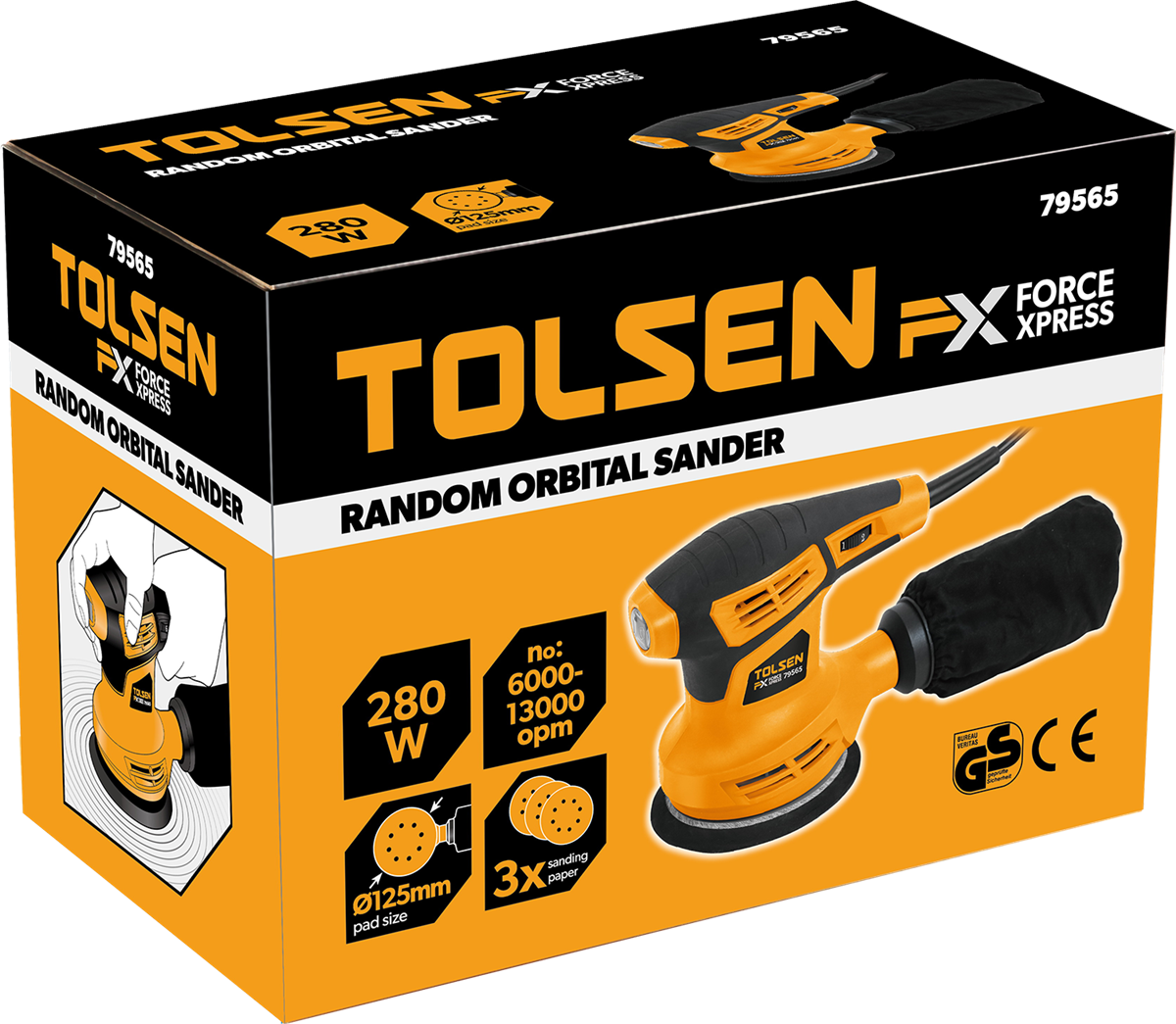 TOLSEN TİTREŞİMLİ ZIMPARA MAK. 125 MM YUVARLAK 