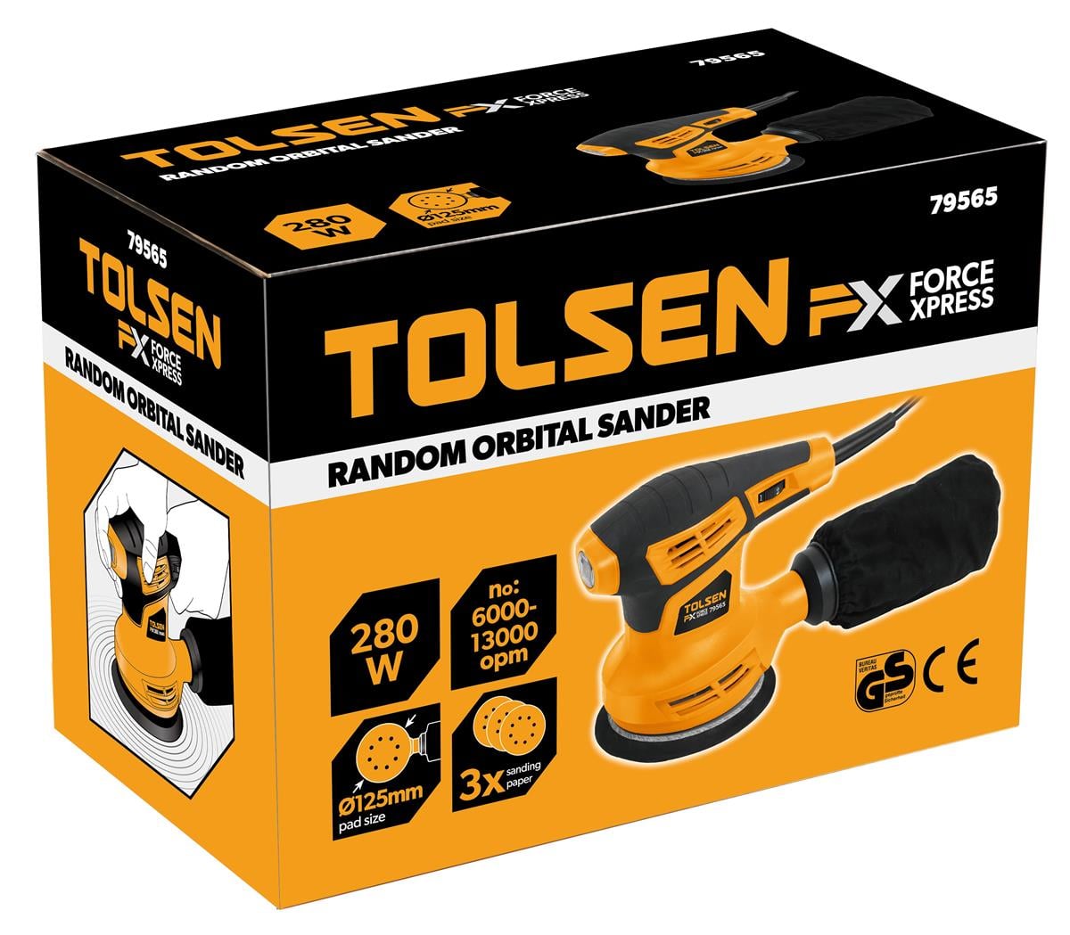 TOLSEN TİTREŞİMLİ ZIMPARA MAK. 125 MM YUVARLAK 