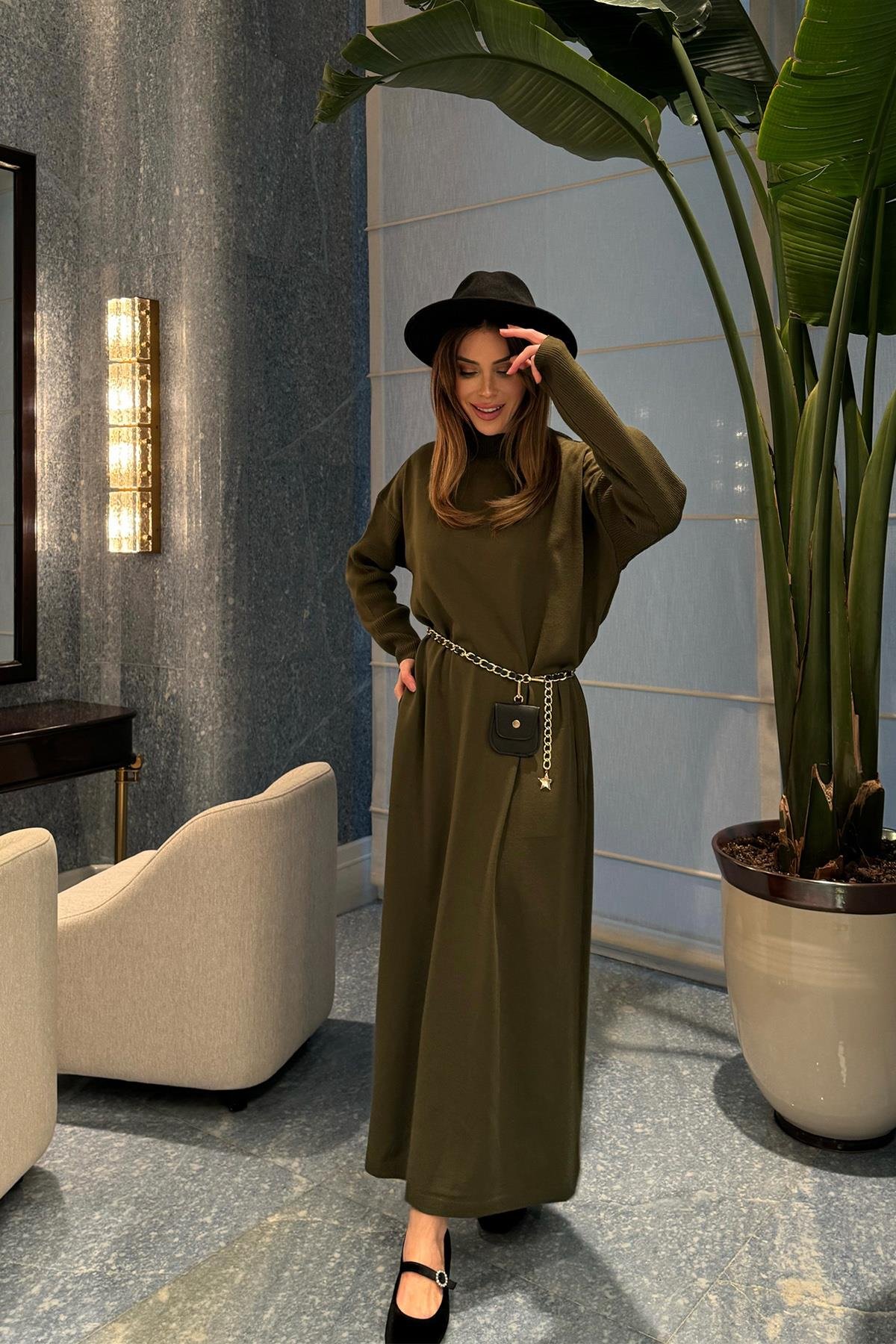 Haki Triko Elbise