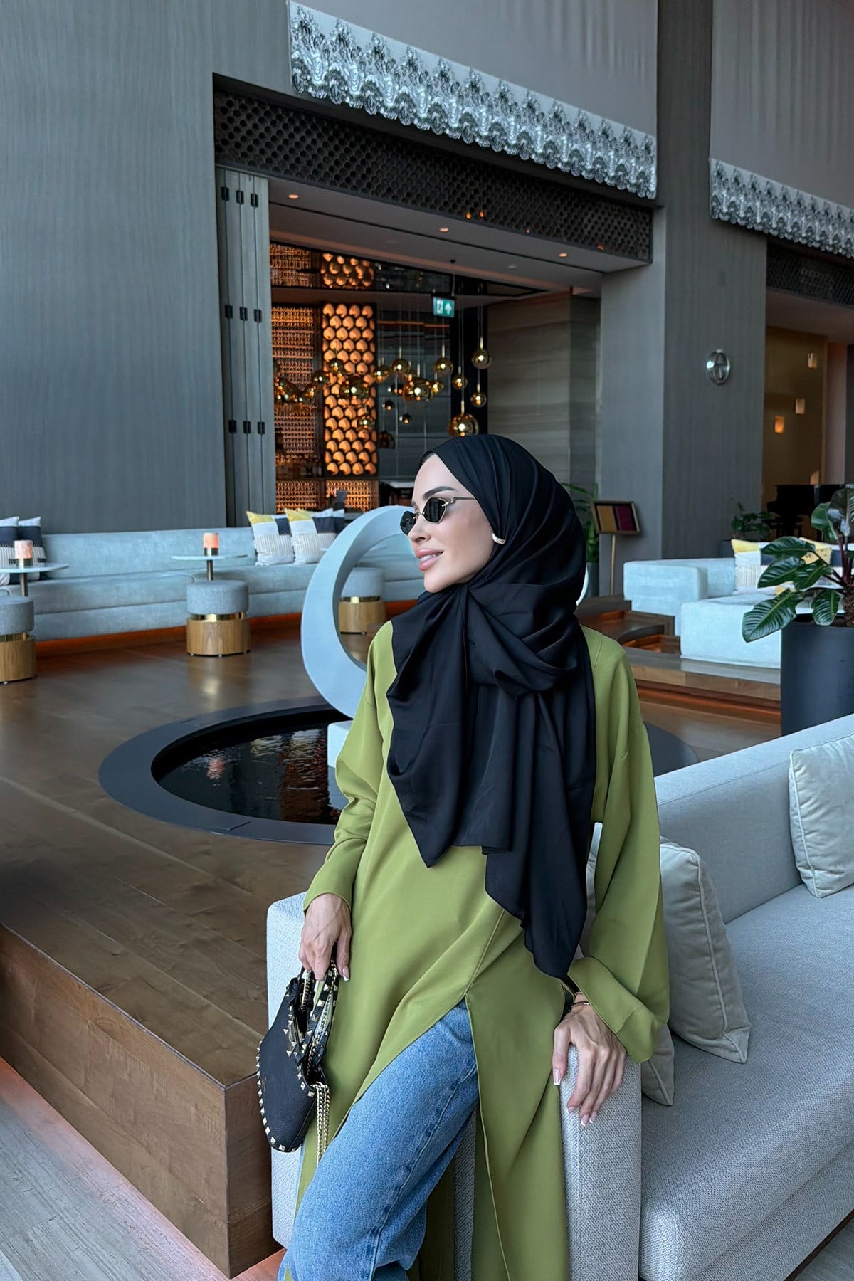Yırtmaçlı Tunik Olive