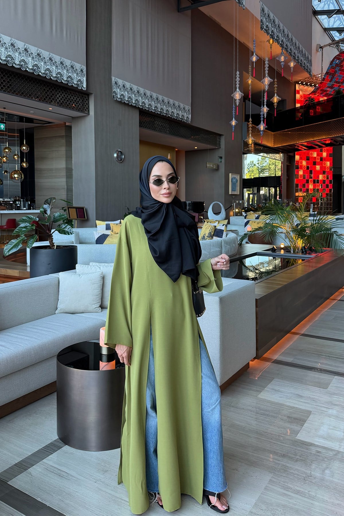 Yırtmaçlı Tunik Olive