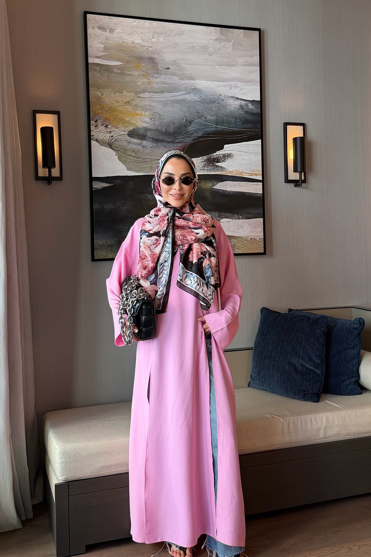 Yırtmaçlı Tunik Pembe
