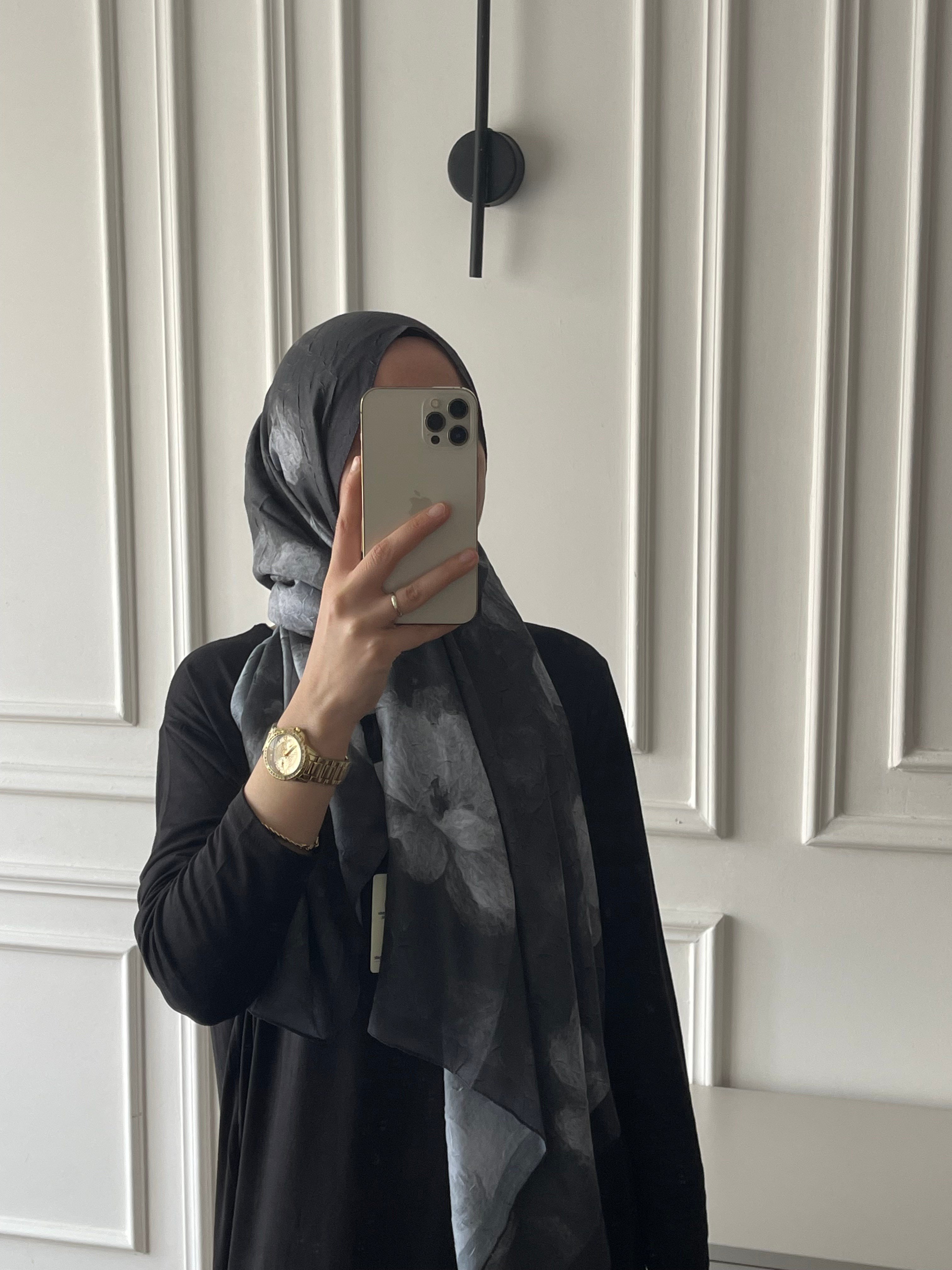 Çiçek Desen Bambu Jakar - Füme