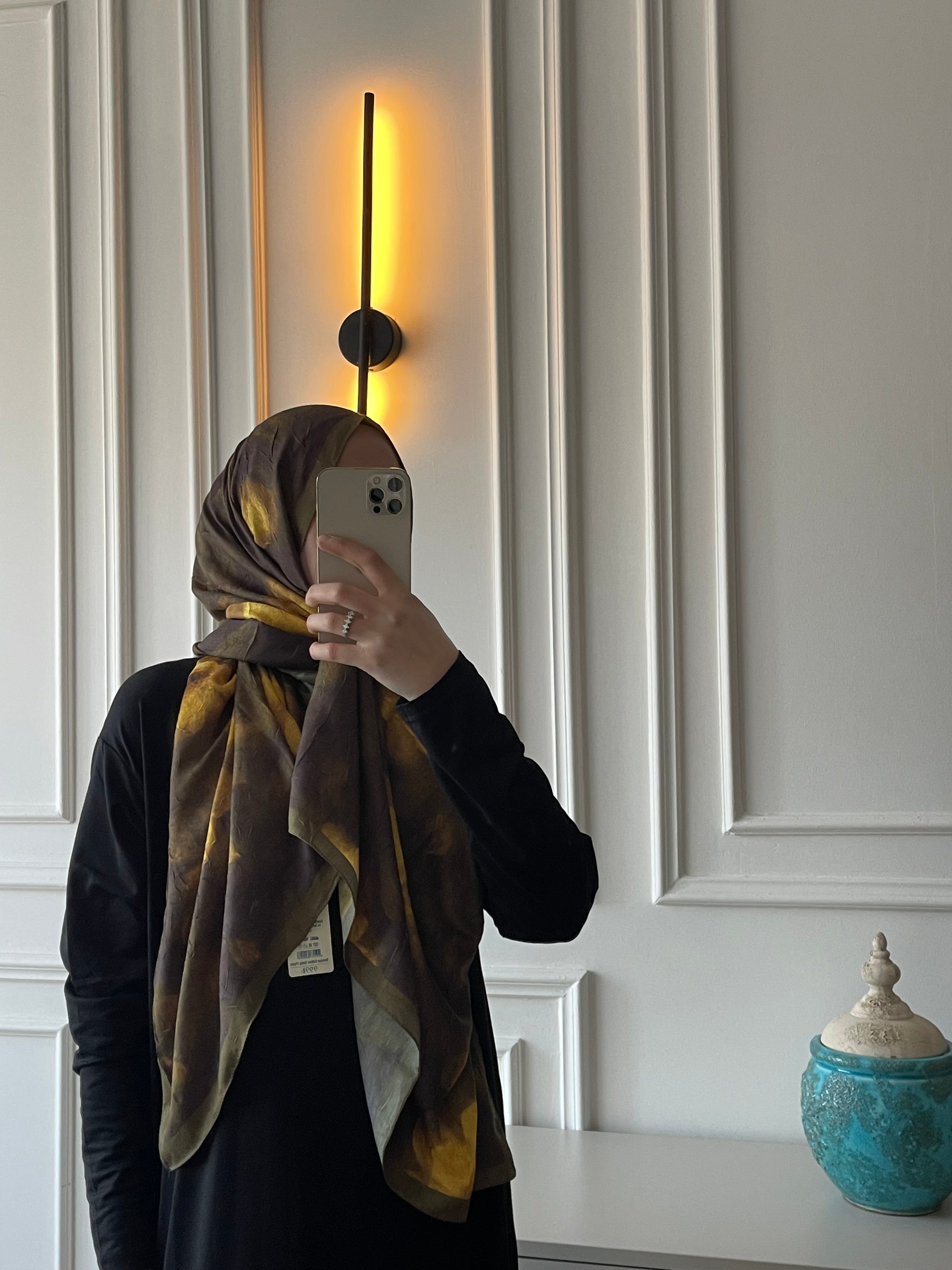 Çiçek Desen Bambu Jakar - Haki