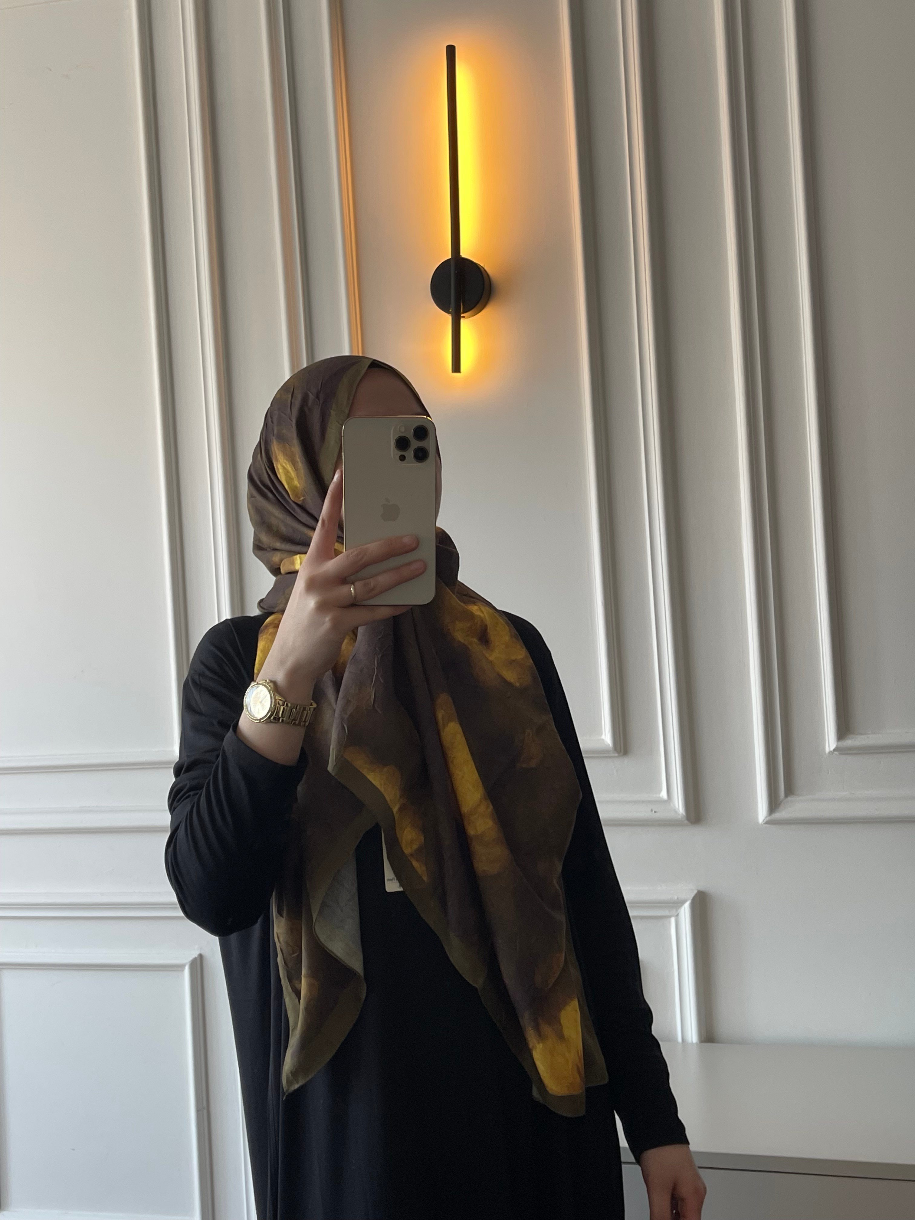 Çiçek Desen Bambu Jakar - Haki