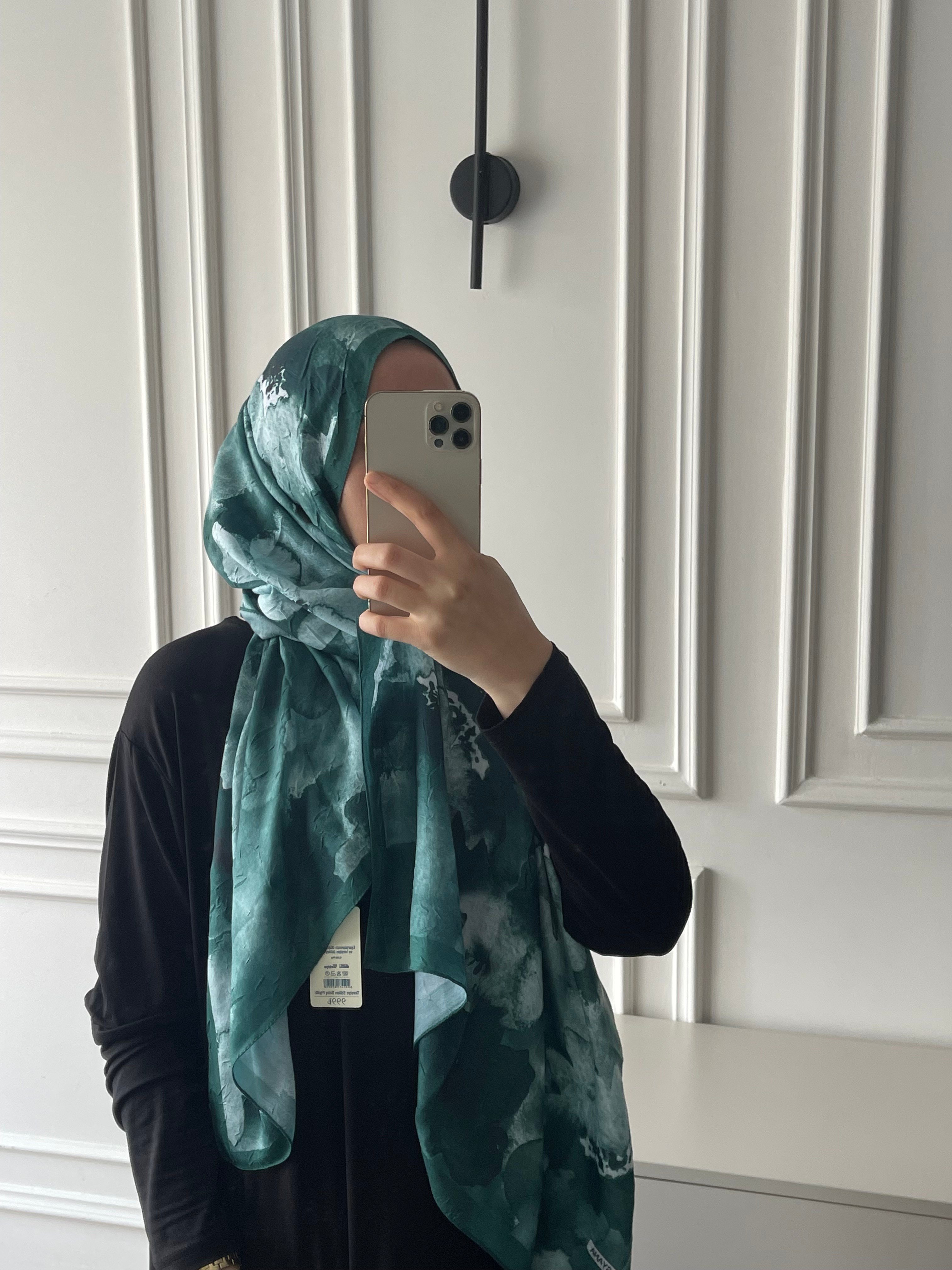 Çiçek Desen Bambu Jakar - Mint