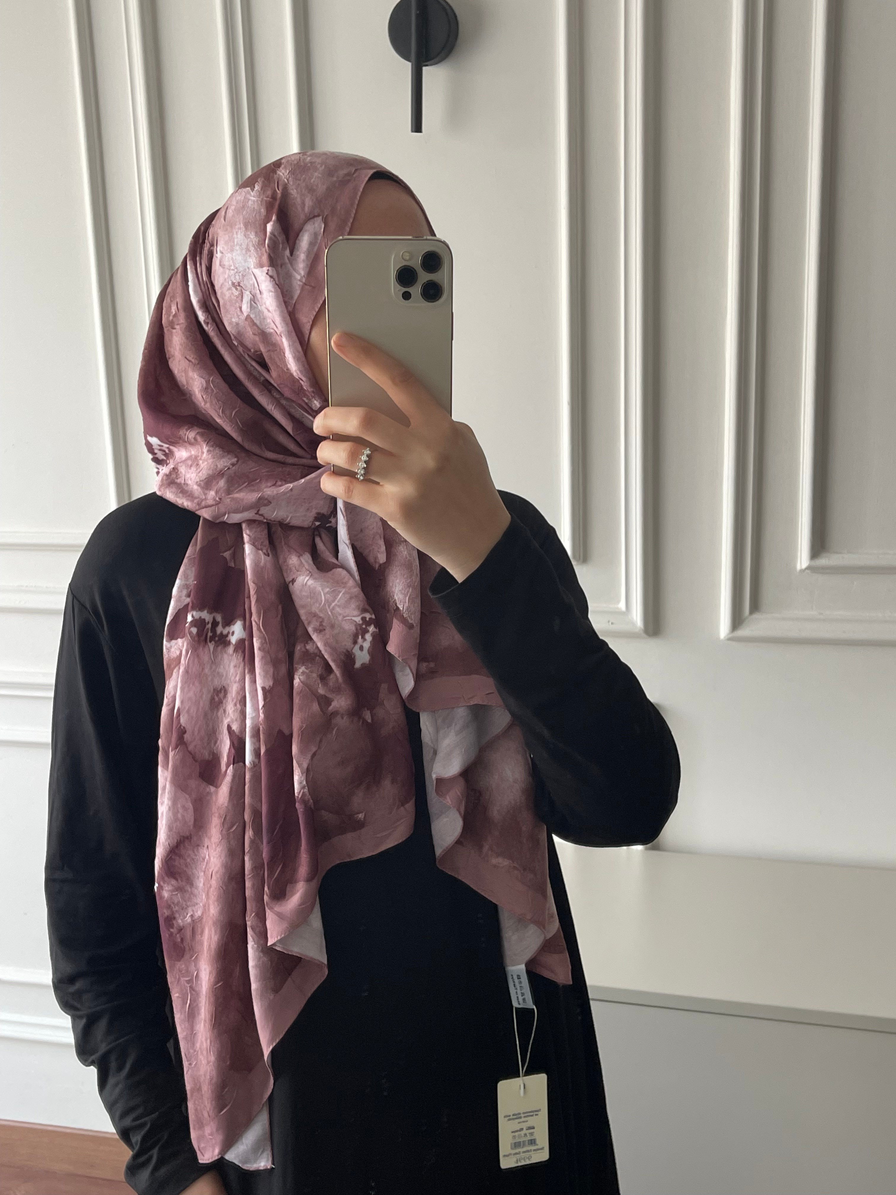 Çiçek Desen Bambu Jakar - Pudra