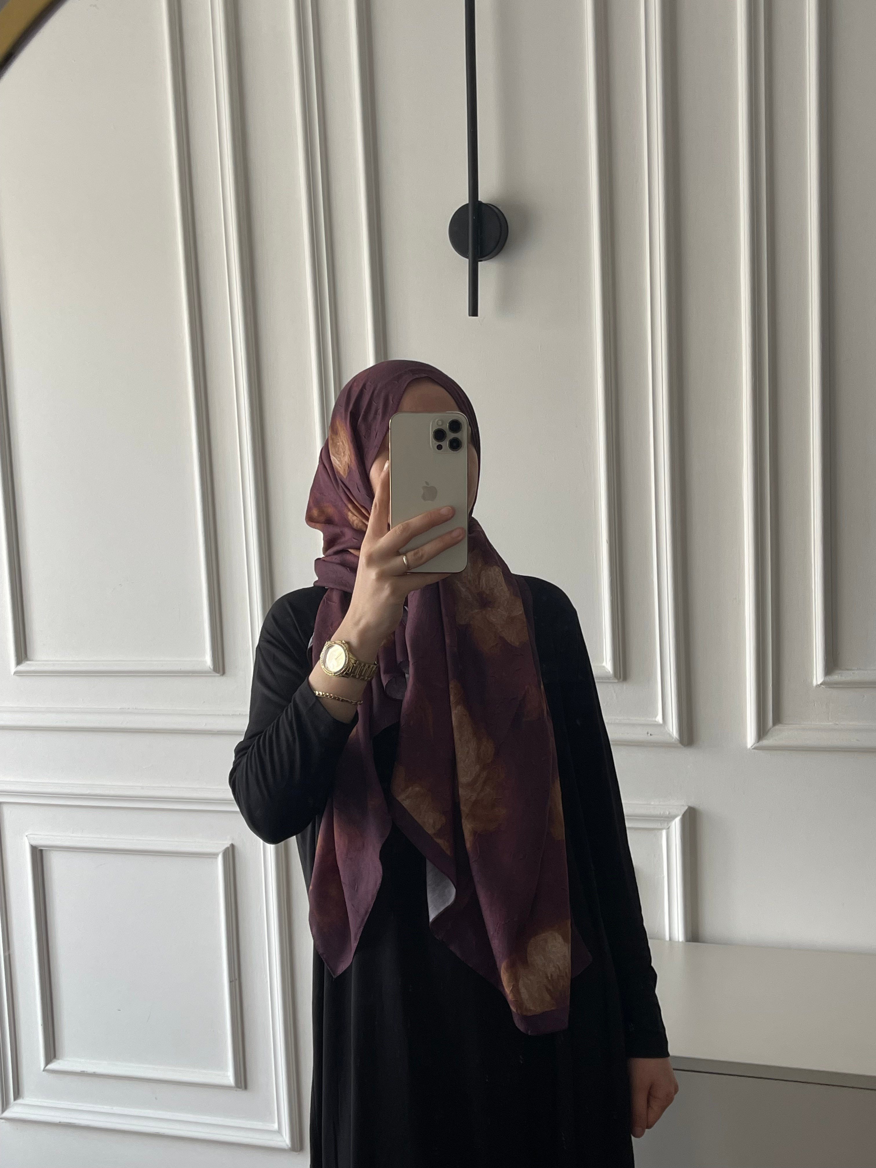 Çiçek Desen Bambu Jakar - Soğan Kabuğu