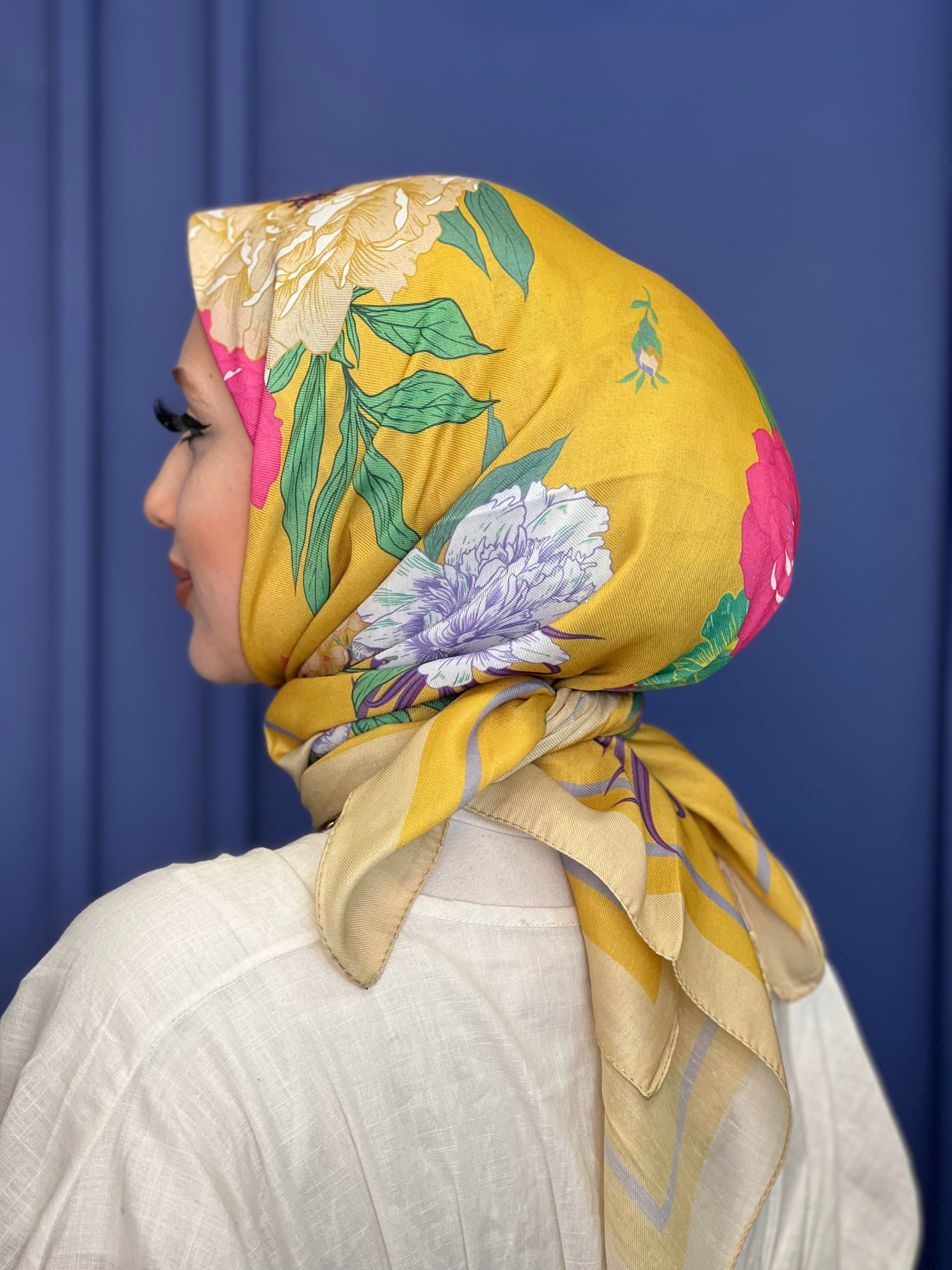 Flowers Desen - Olive Yeşil
