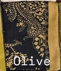 Lüx Bambu Jakar Şal - Olive
