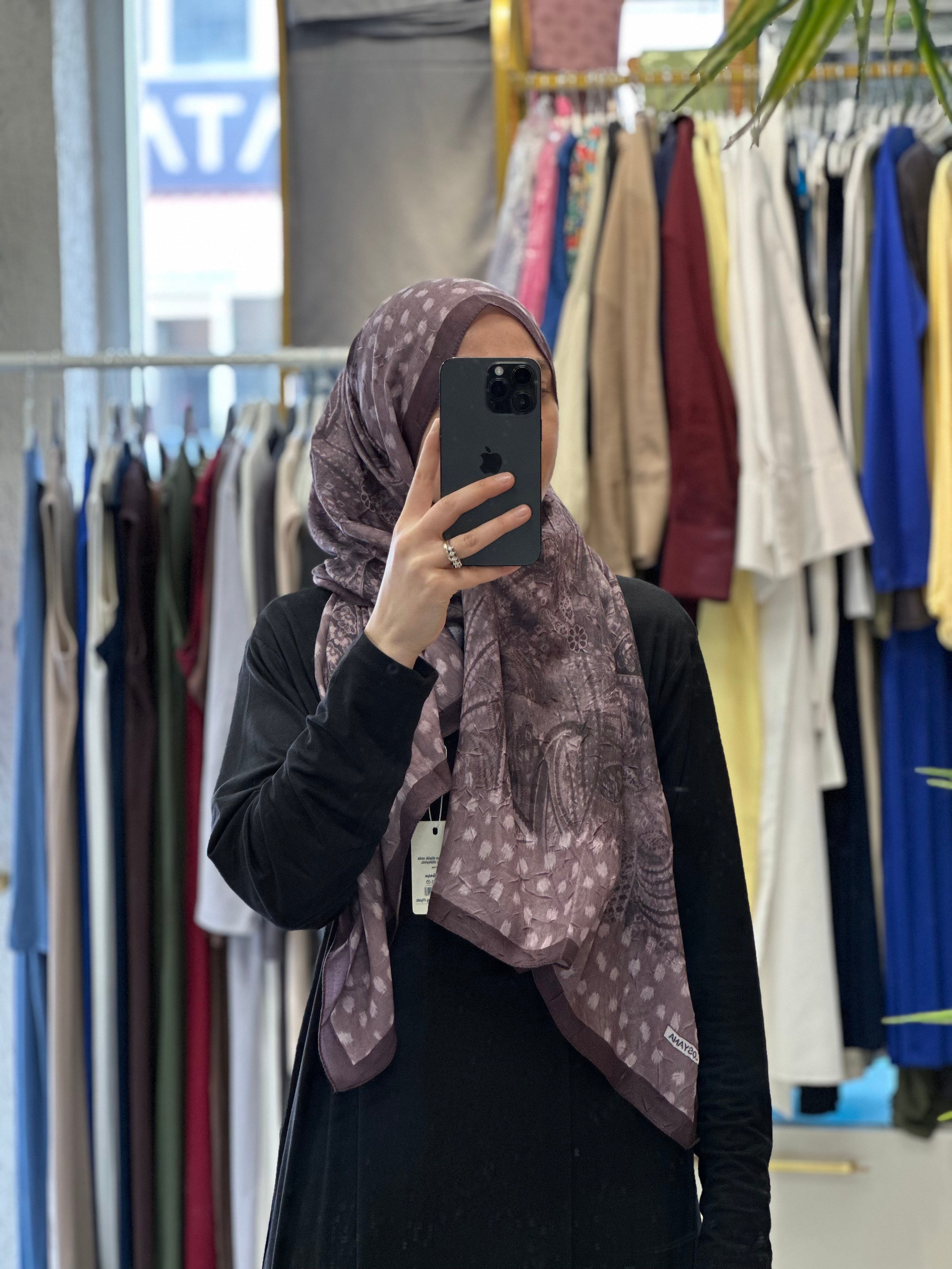 Puantiye Desen Bambu Jakar - Mor
