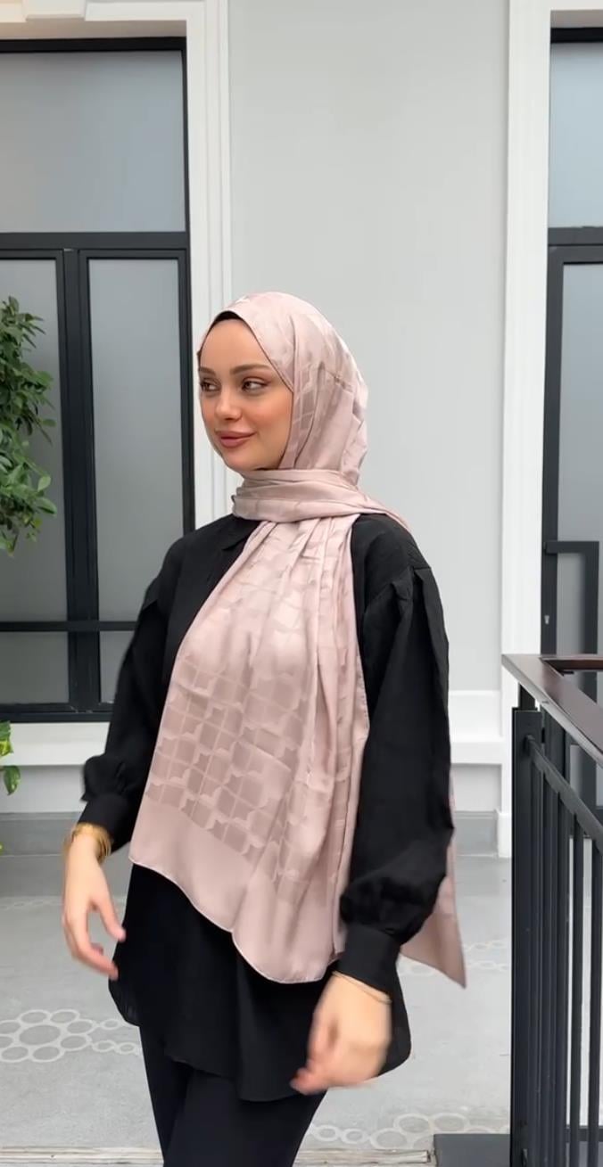 Tuba Desen Şal - Vizon