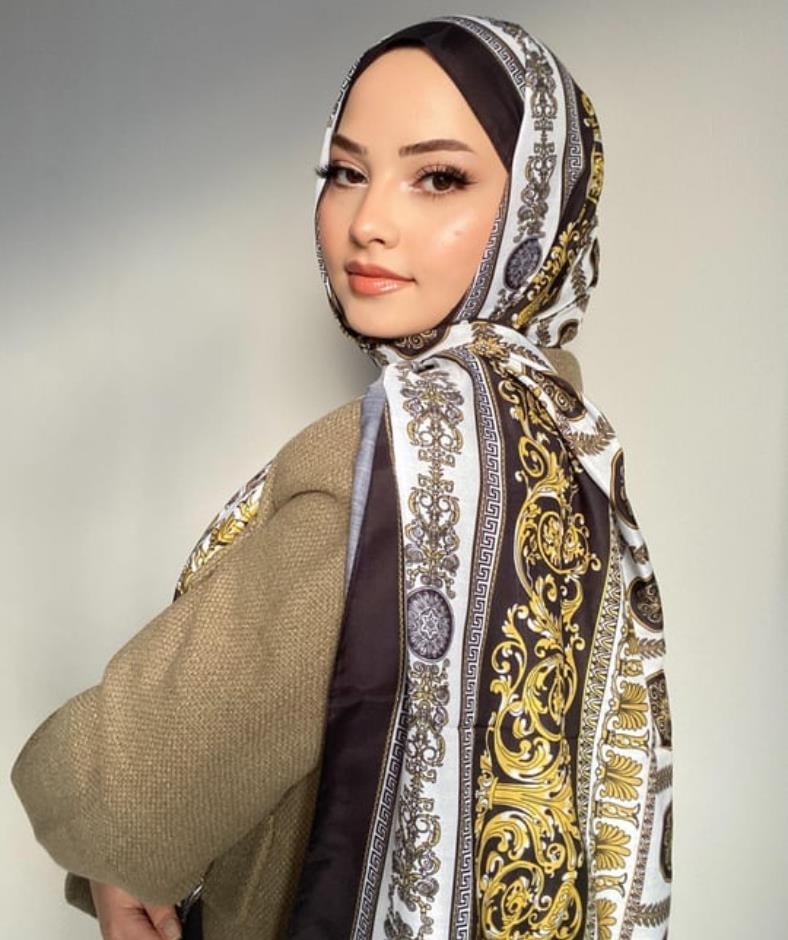 Versac Şal - Siyah Beyaz