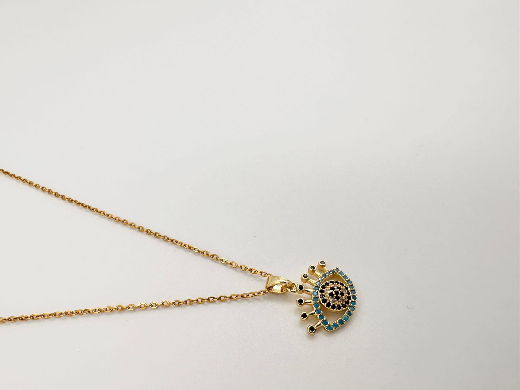 Çelik zirkon göz kolye 40-45 cm 00644