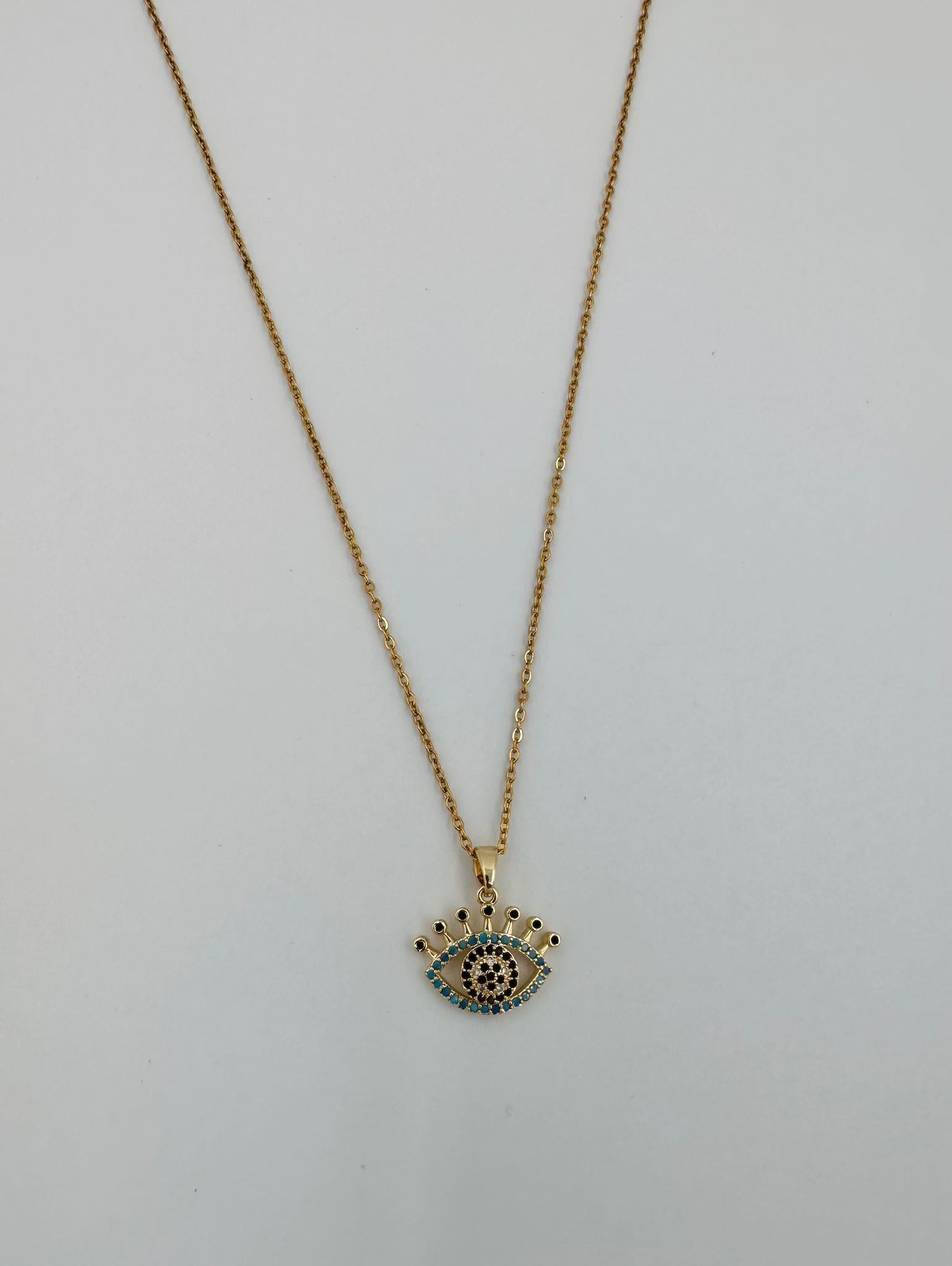 Çelik zirkon göz kolye 40-45 cm 00644