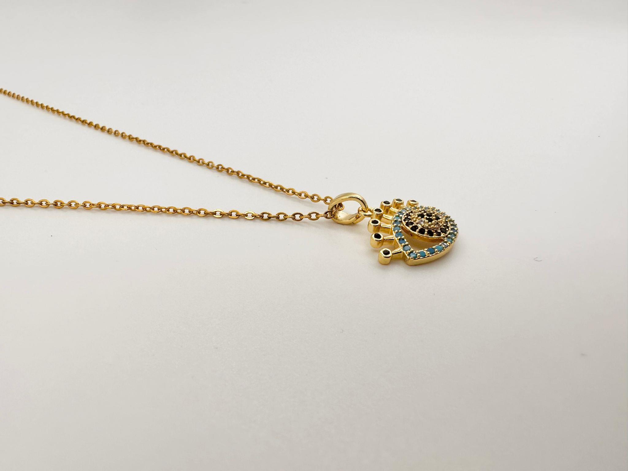 Çelik zirkon göz kolye 40-45 cm 00644