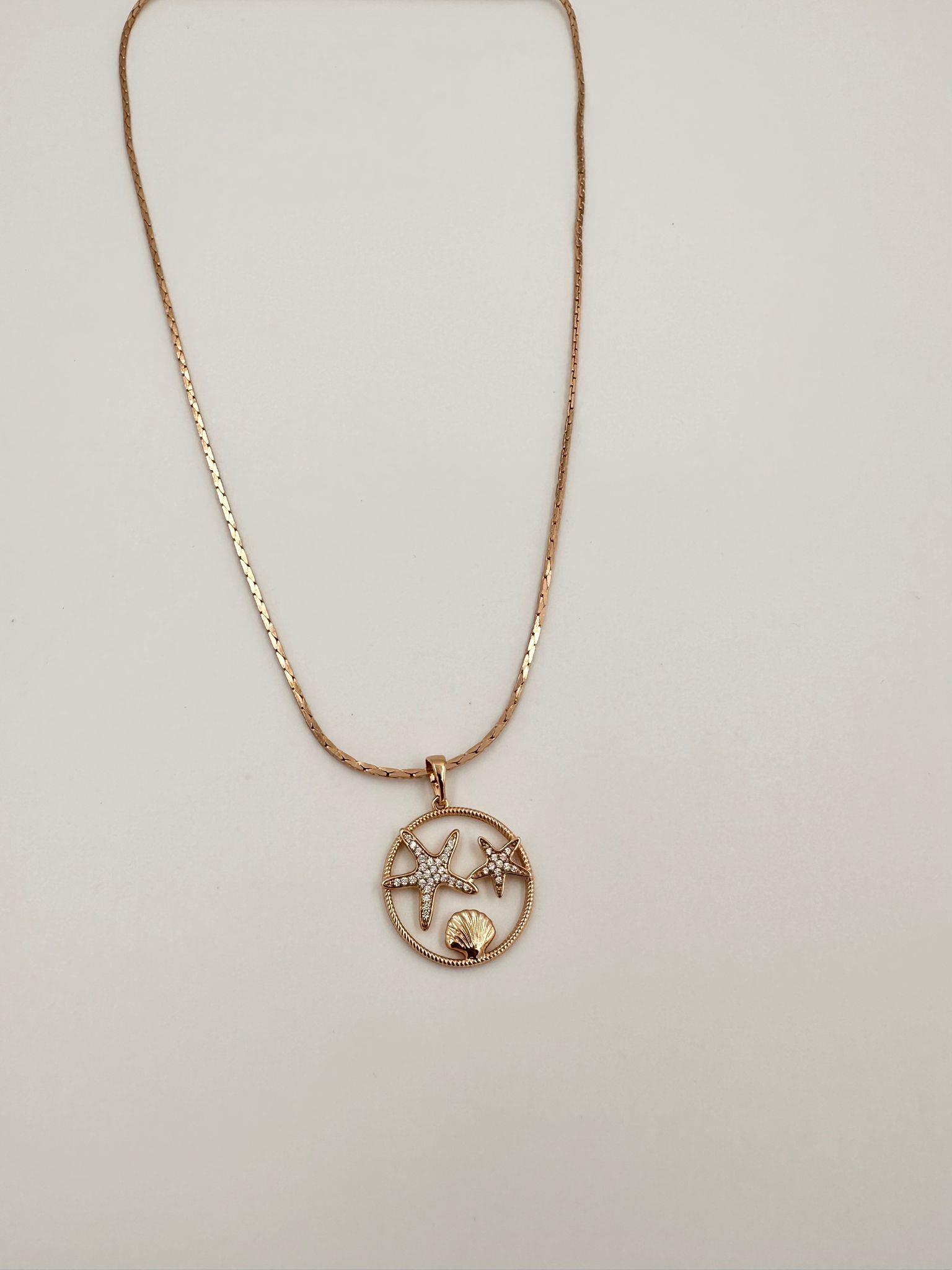 VİP deniz yıldızı kolye gold 50 cm 00639