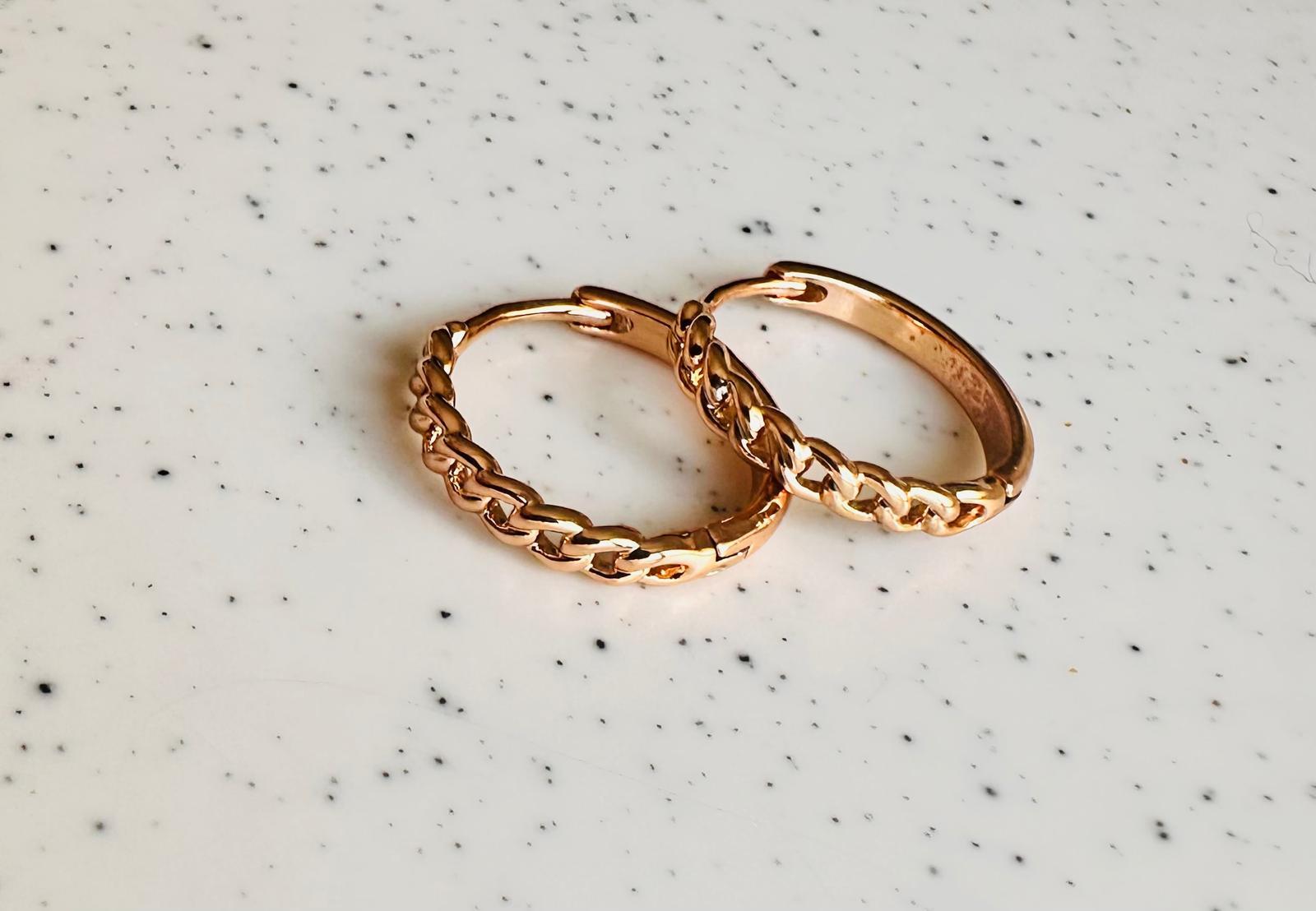 VIP gold midi zincir detaylı küpe 00855