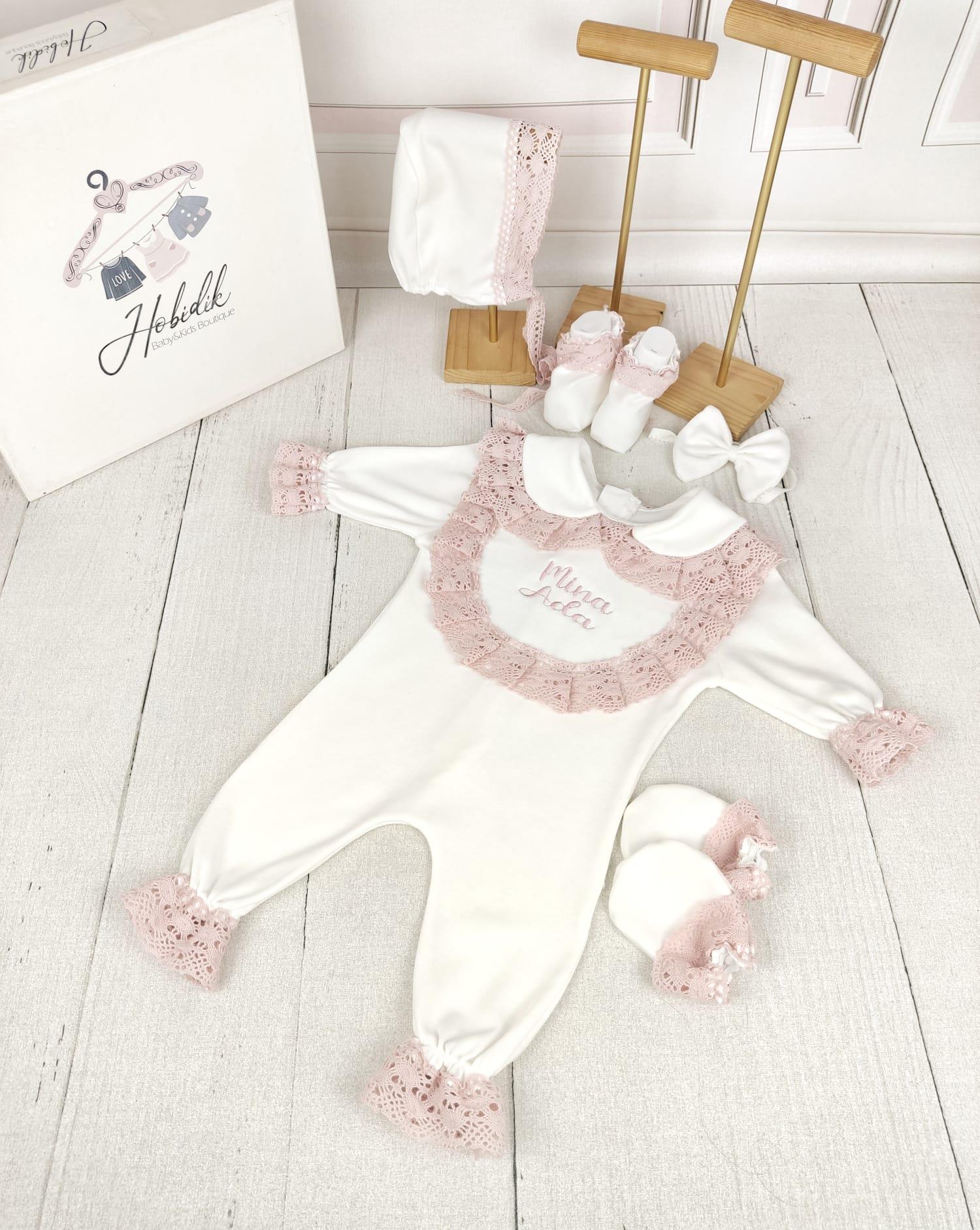  Pembe Dantelli Tulum Set