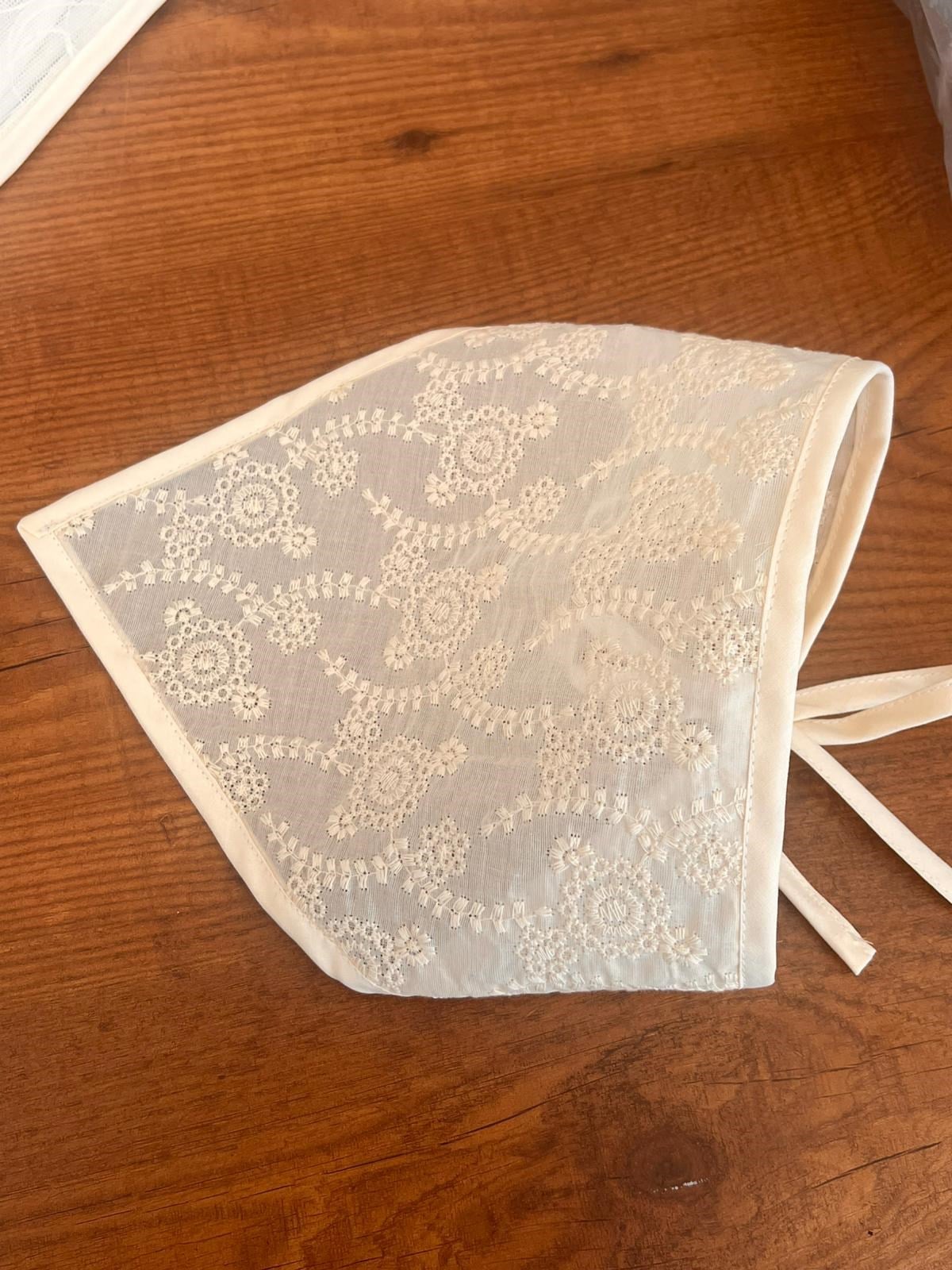 Anne Bebek Çocuk Nakışlı Çiçekli  Üçgen Bandana | Pamuklu Bağlamalı Fisto Bandana Standart Ölçü