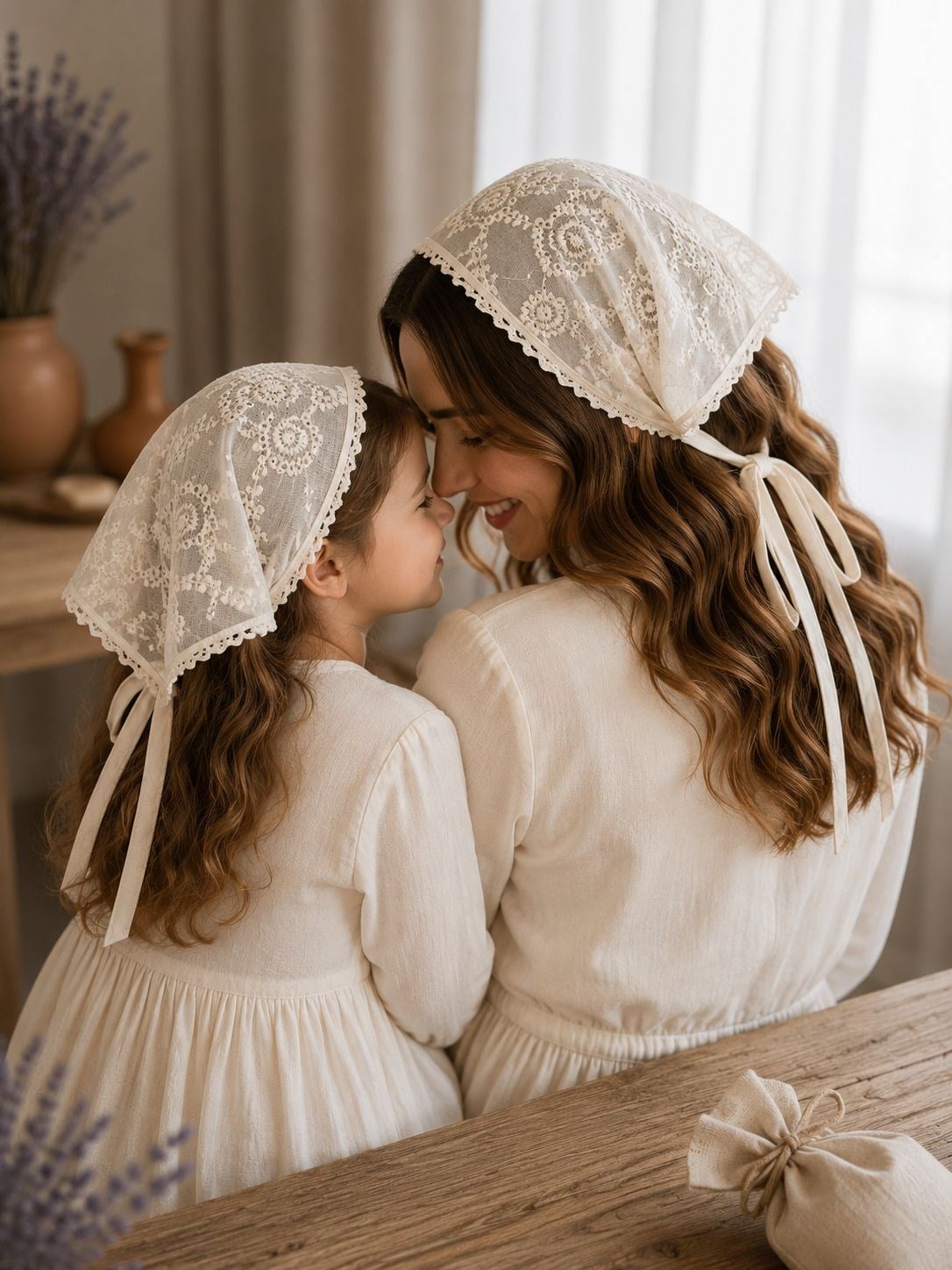 Anne Bebek Çocuk Nakışlı Çiçekli  Üçgen Bandana | Pamuklu Bağlamalı Fisto Bandana Standart Ölçü