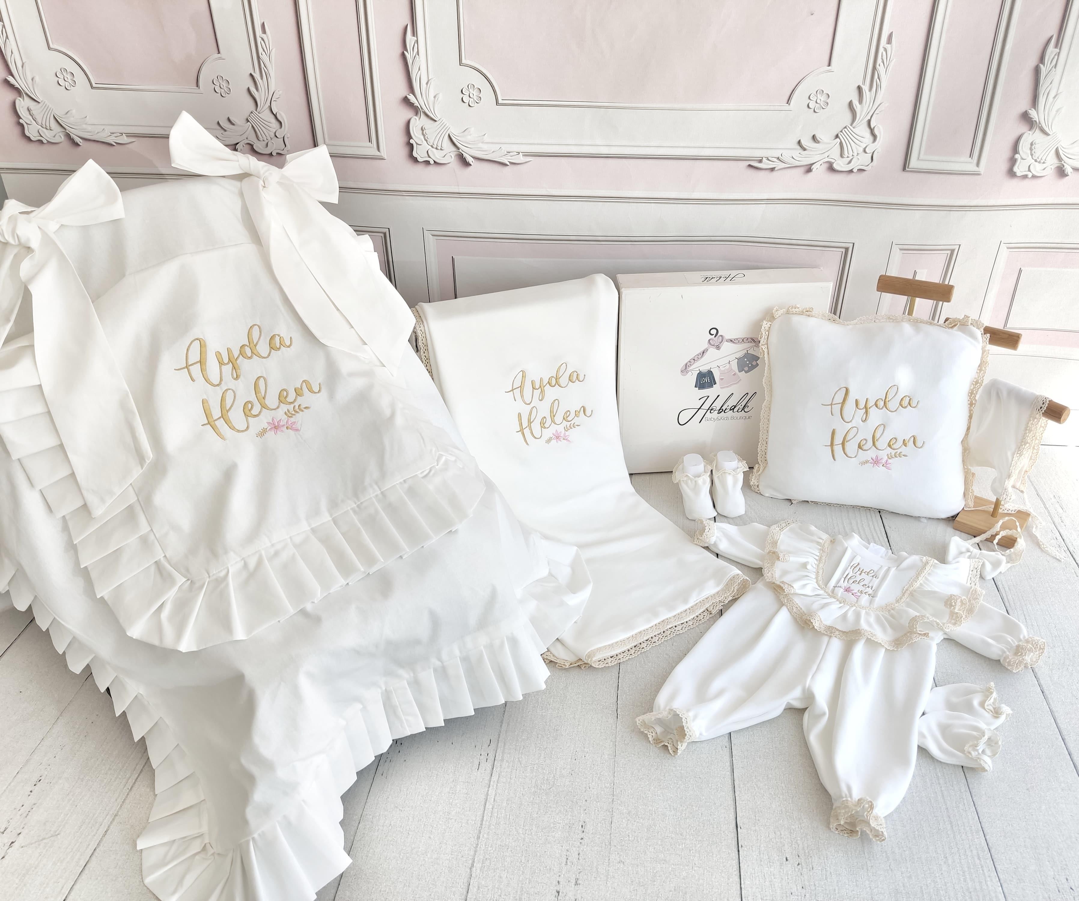 İnce Krem Dantelli Çoklu Set