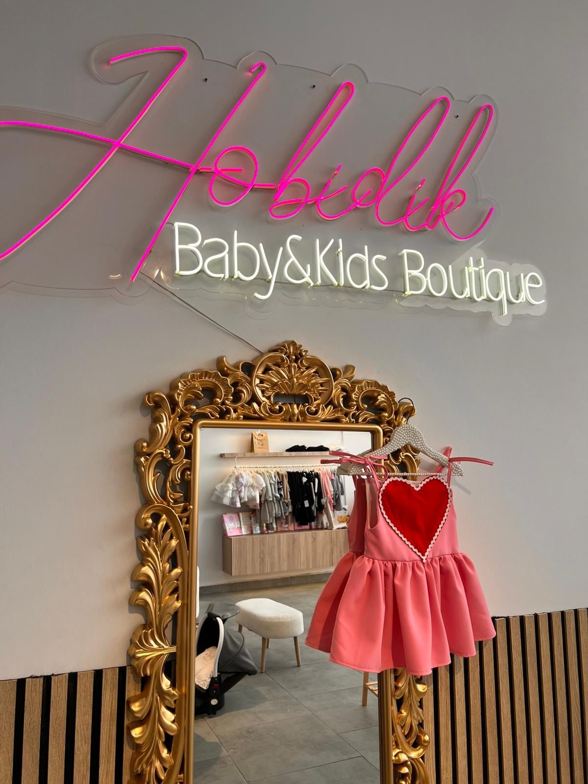 Kız Bebek Çocuk Pembe Krep Elbise | Kalp Detaylı Askılı Yazlık Elbise 1-5 Yaş