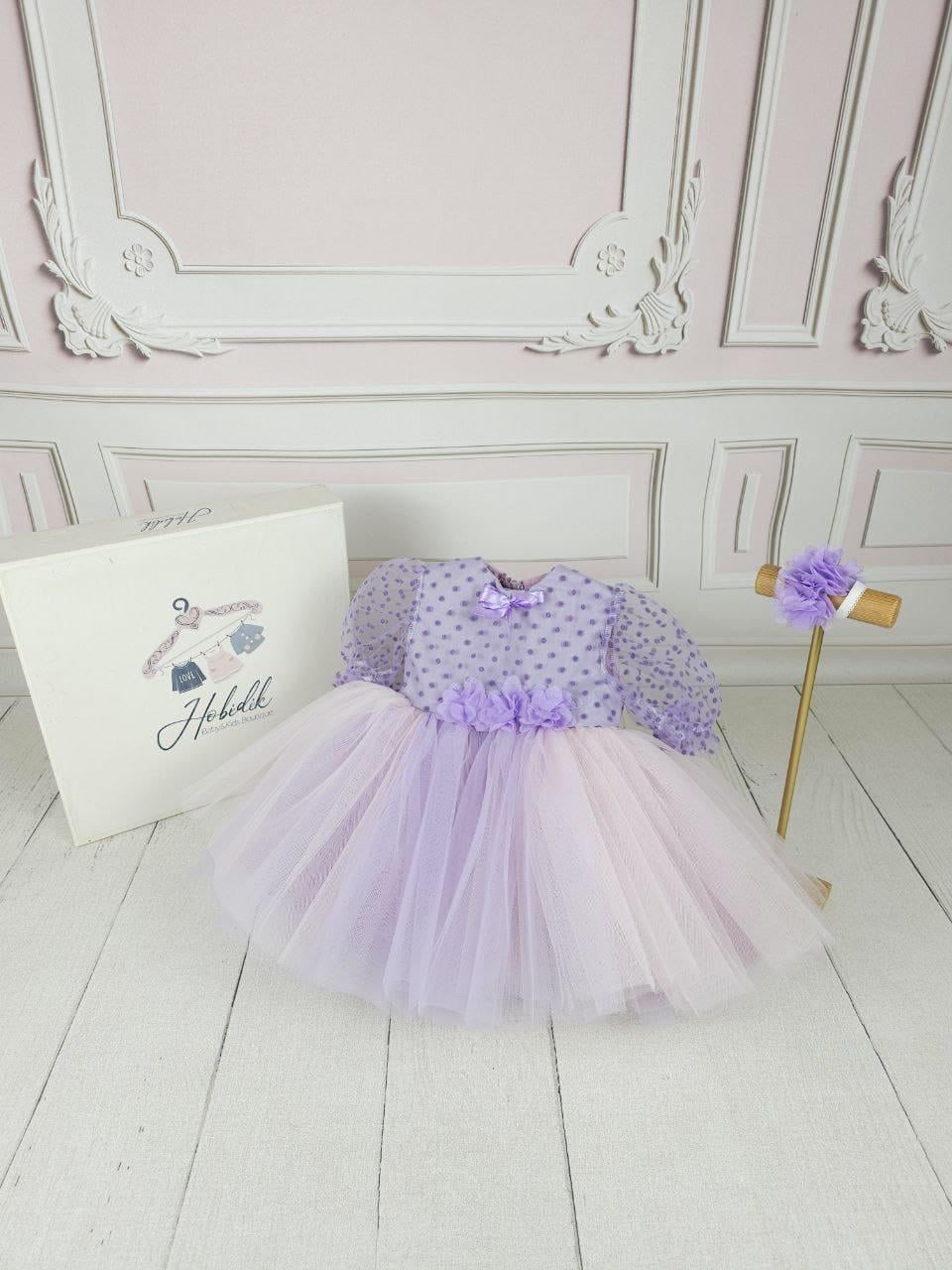 Mor Tüllü Elbise Set