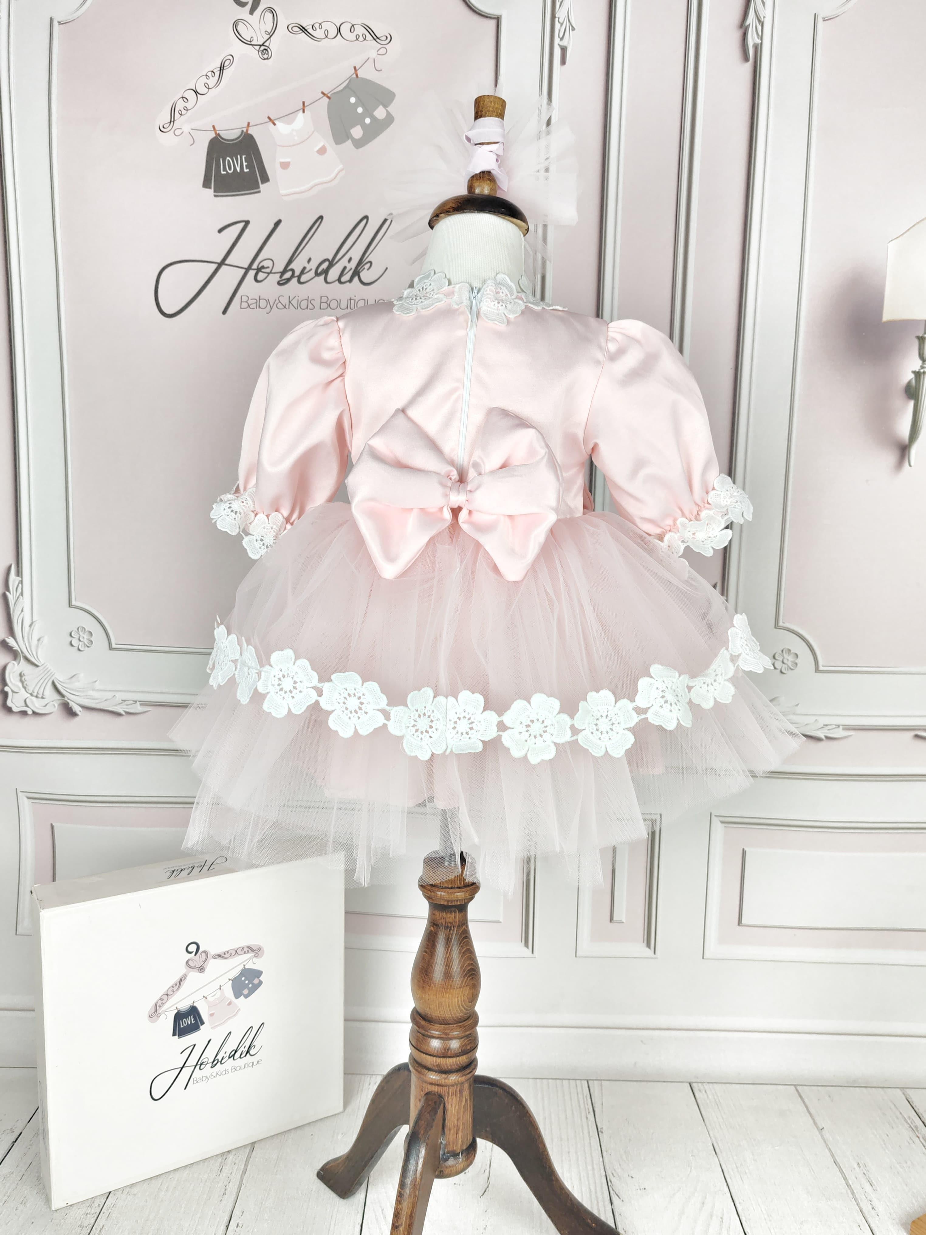 Pembe Fiyonklu Elbise Set