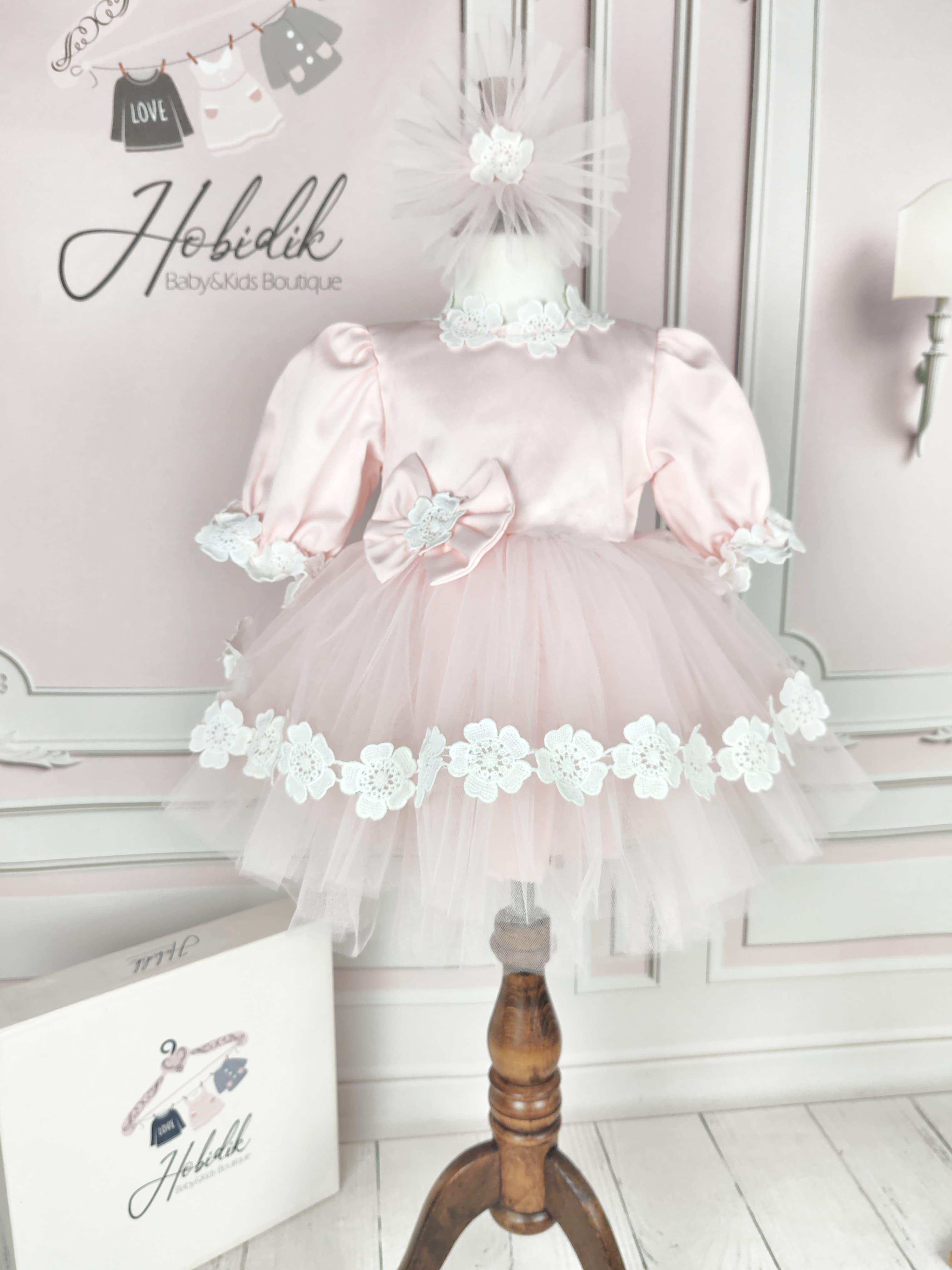 Pembe Fiyonklu Elbise Set