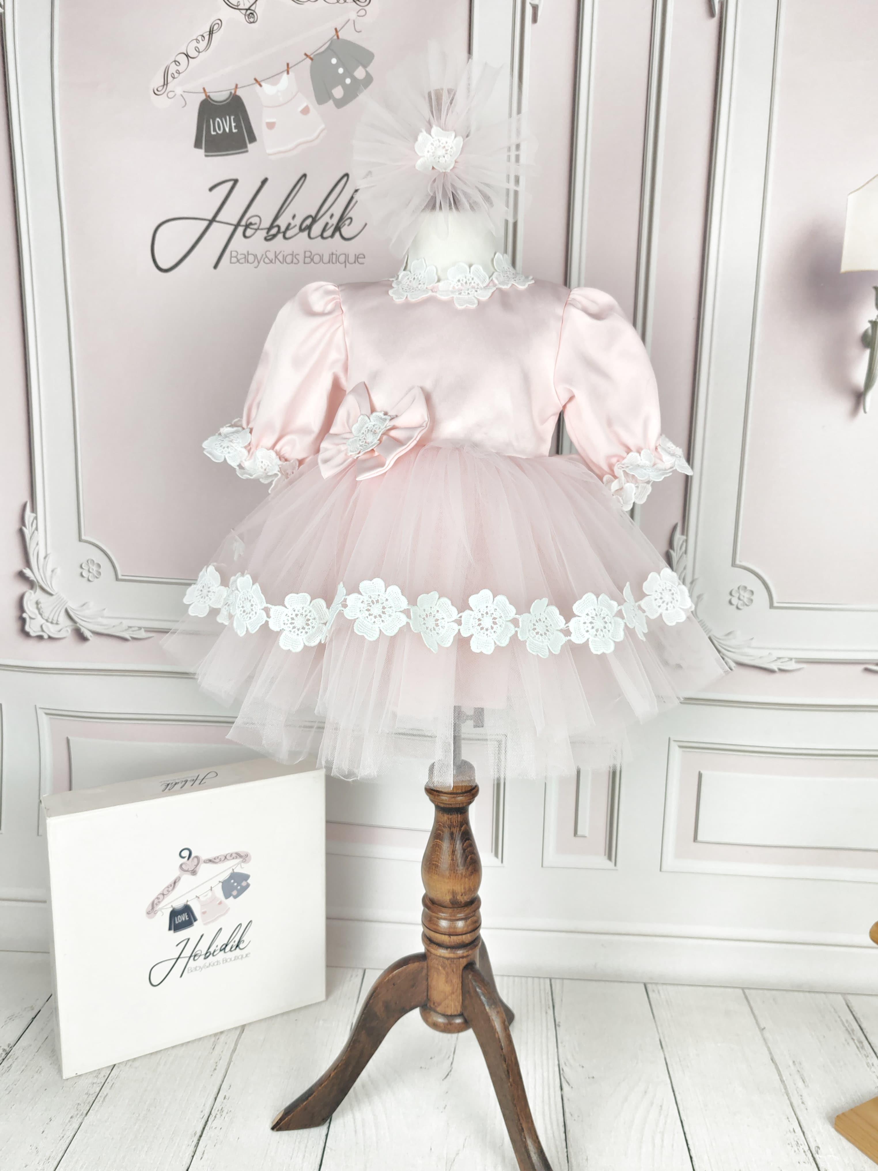 Pembe Fiyonklu Elbise Set
