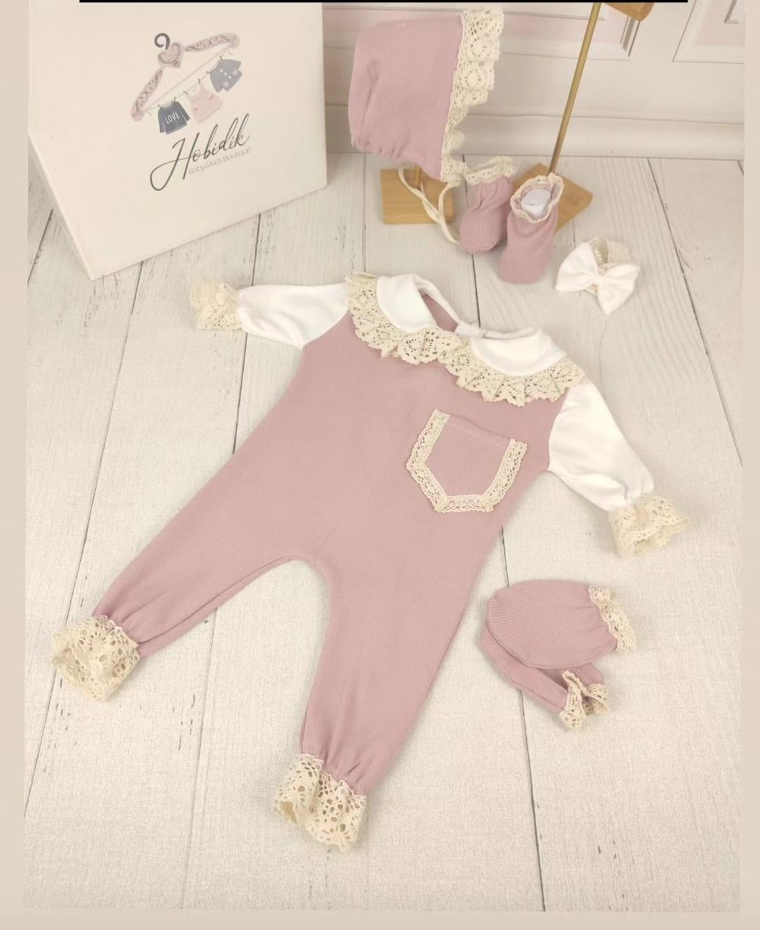 Pembe Kaşkorse Tulum Set 