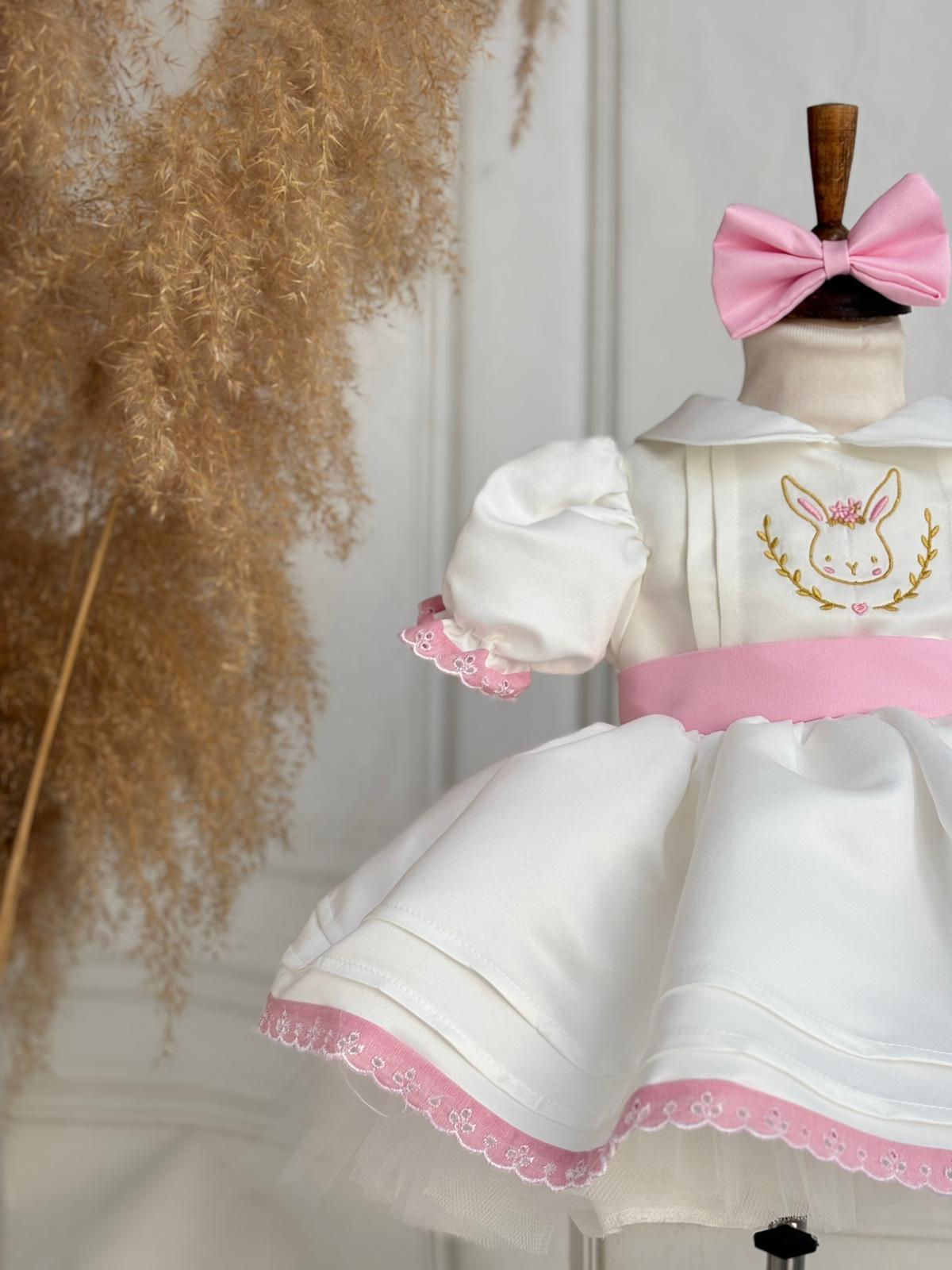 Embroidered Rabbit Detailed Birthday Dress