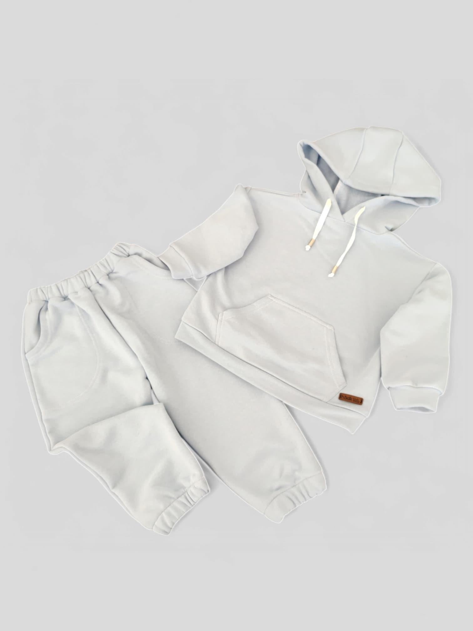 Unisex Bebe Mavi Kapüşonlu İkili Takım