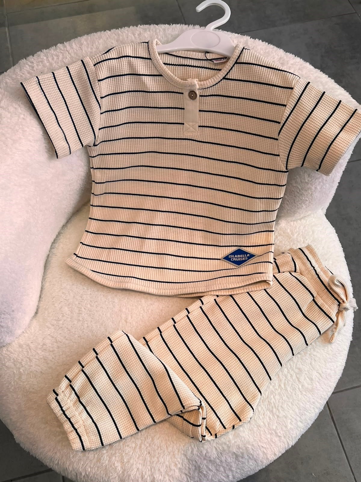 Unisex Gofre Kumaş Çocuk Takımı – Yazlık Alt Üst Kız Erkek Takım (2-7 Yaş)