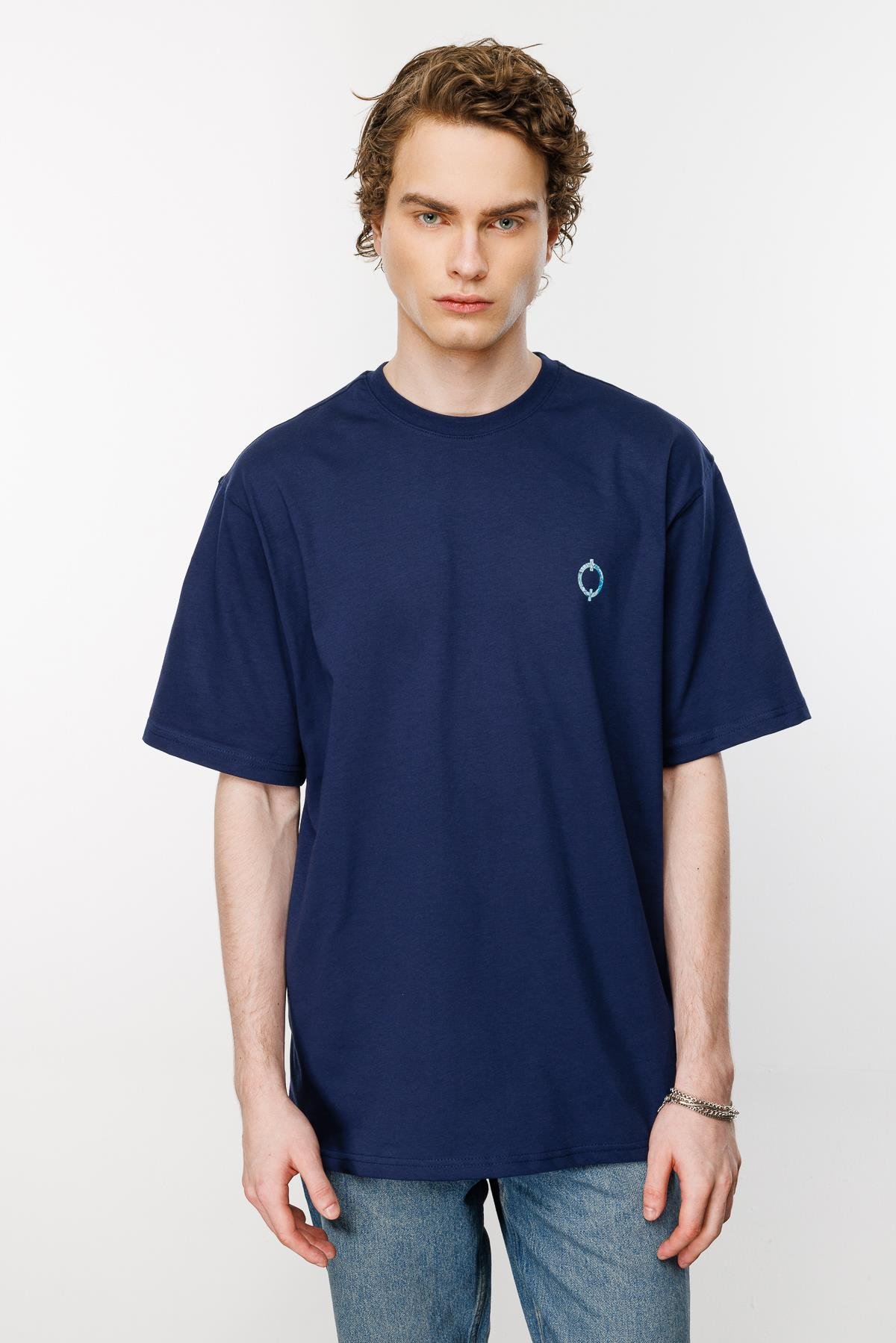 Gods of Horses and Snake Oversize Tshirt - Lacivert