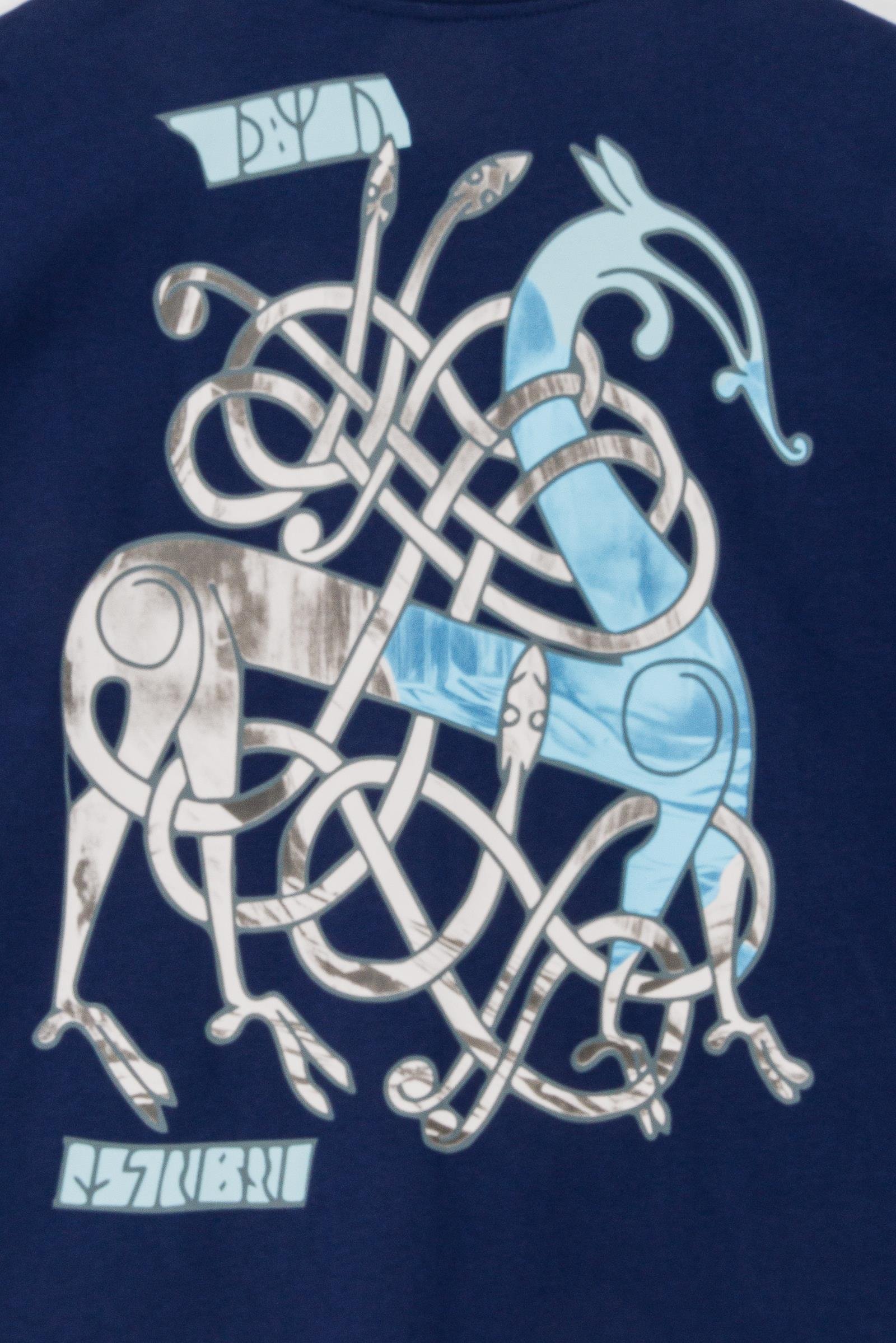 Gods of Horses and Snake Oversize Tshirt - Lacivert