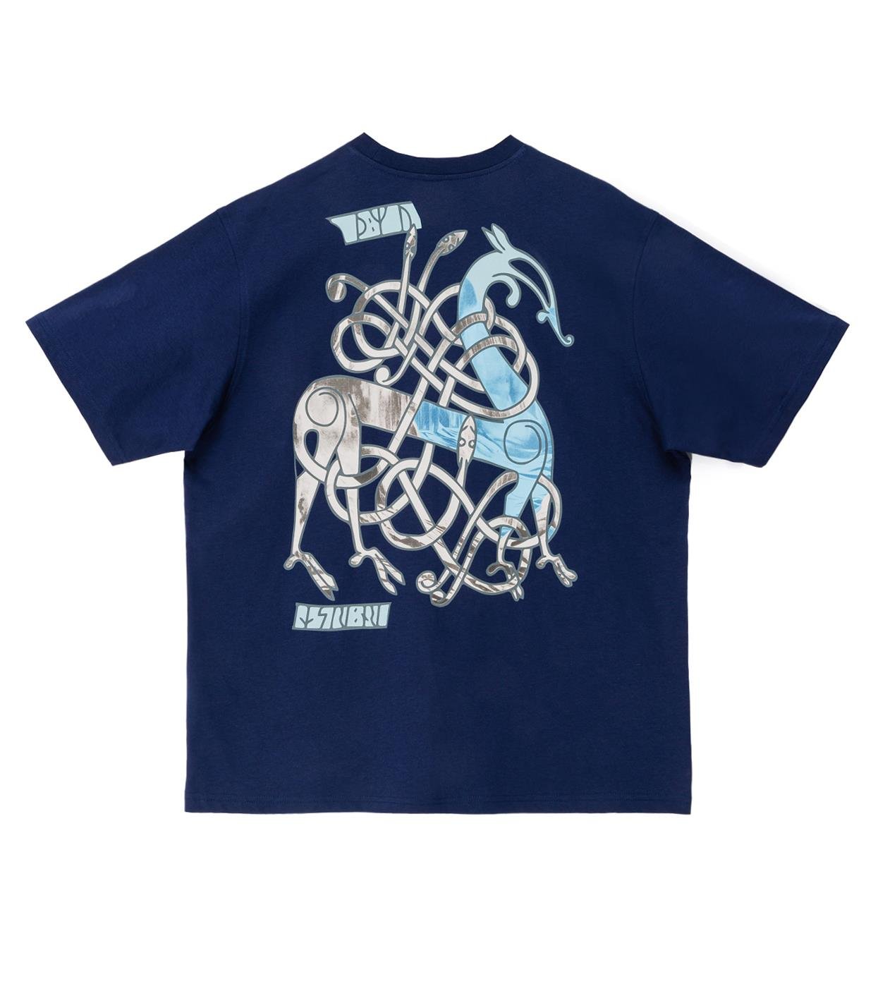 Gods of Horses and Snake Oversize Tshirt - Lacivert