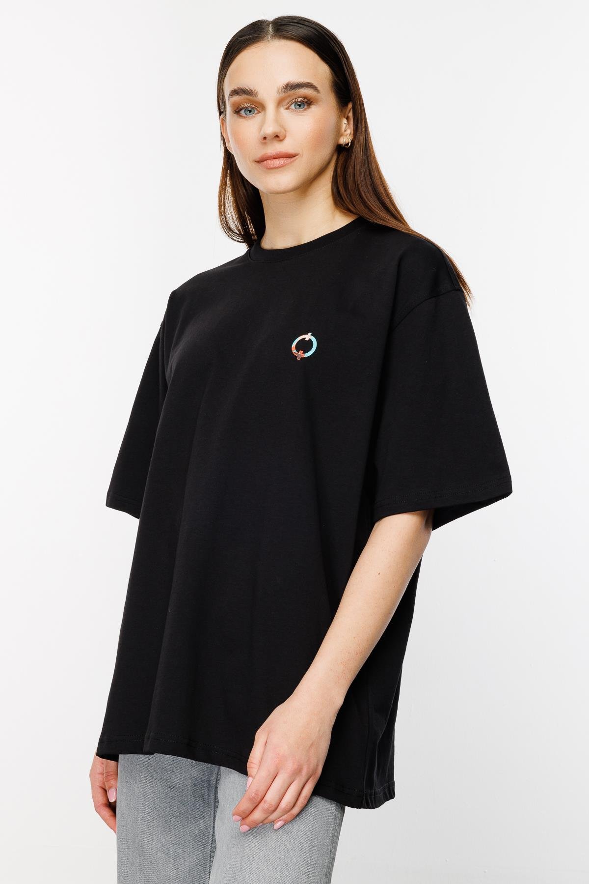 Sailing Ship Oversize Tshirt - Siyah