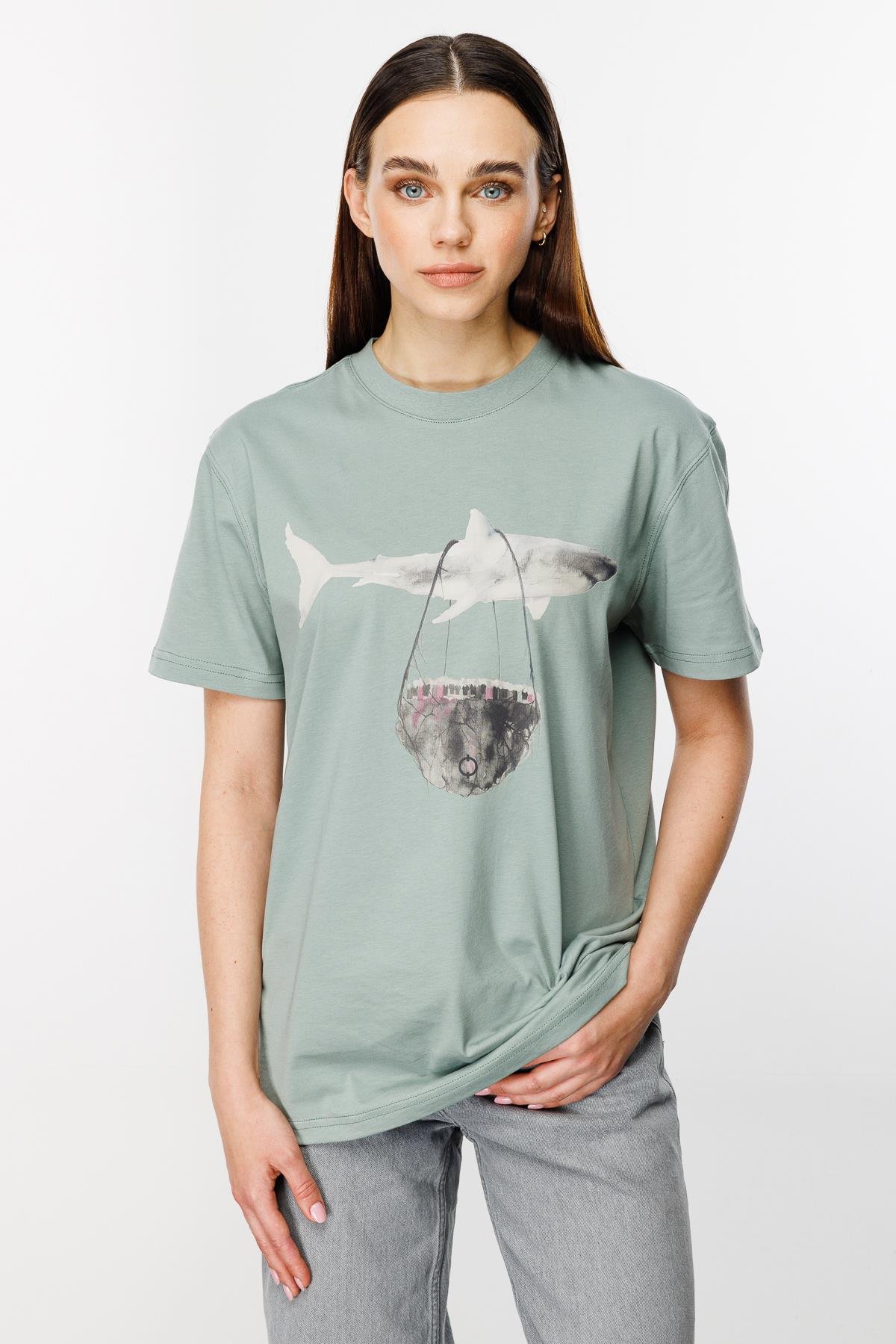 Shark Flys Regular Tshirt - Mint Yeşili