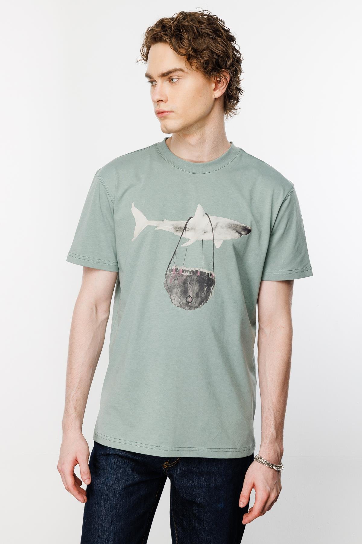 Shark Flys Regular Tshirt - Mint Yeşili