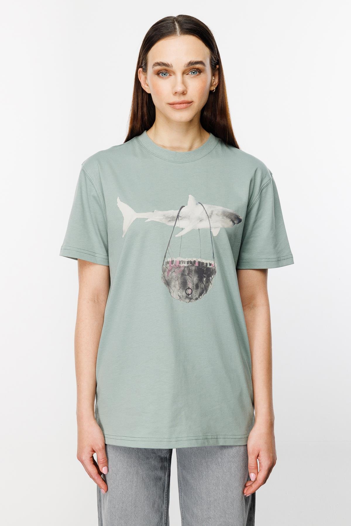 Shark Flys Regular Tshirt - Mint Yeşili